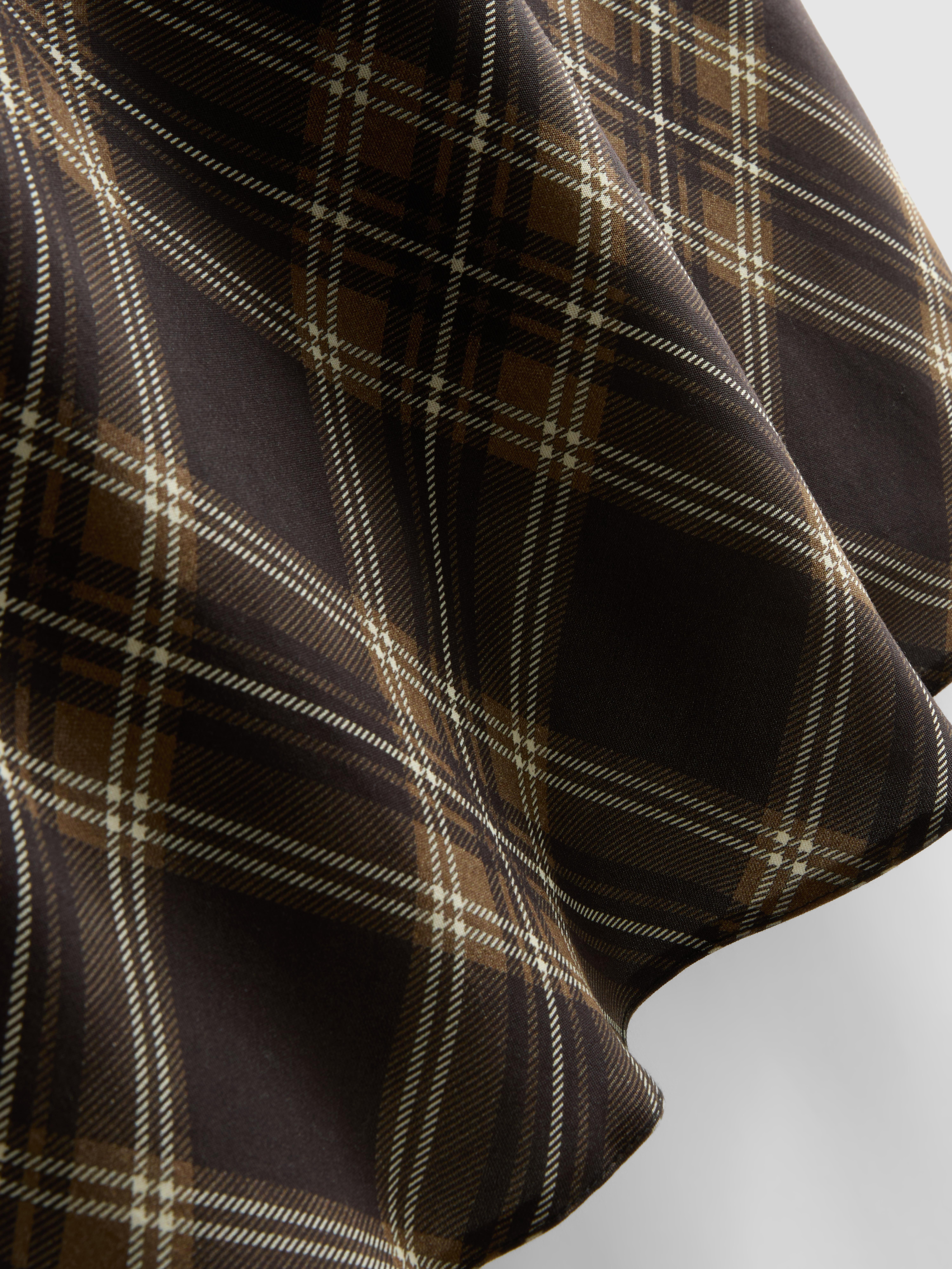 Women's Multi Check A-Line Midi Skirt