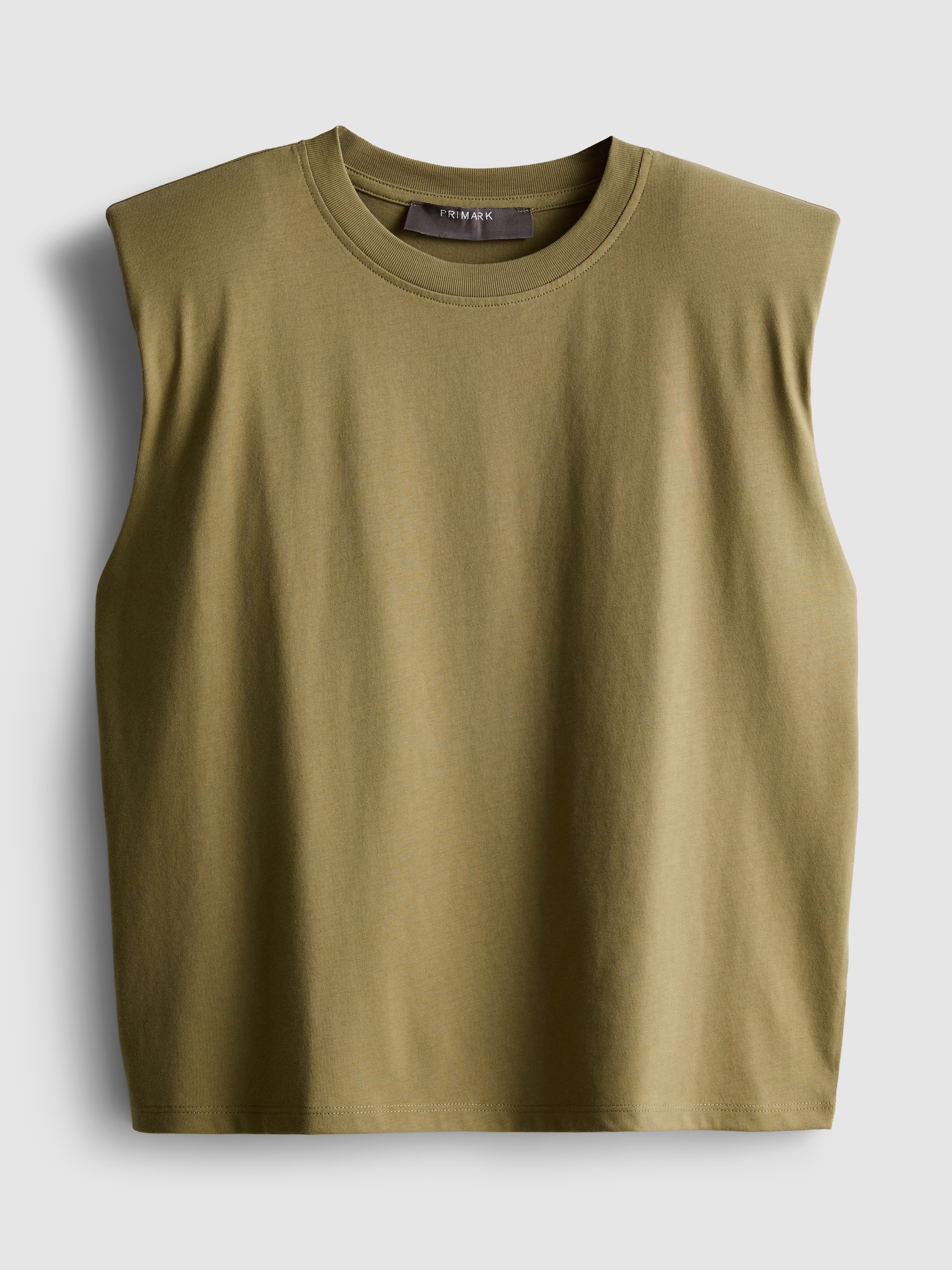Mouwloos T-shirt met schoudervulling