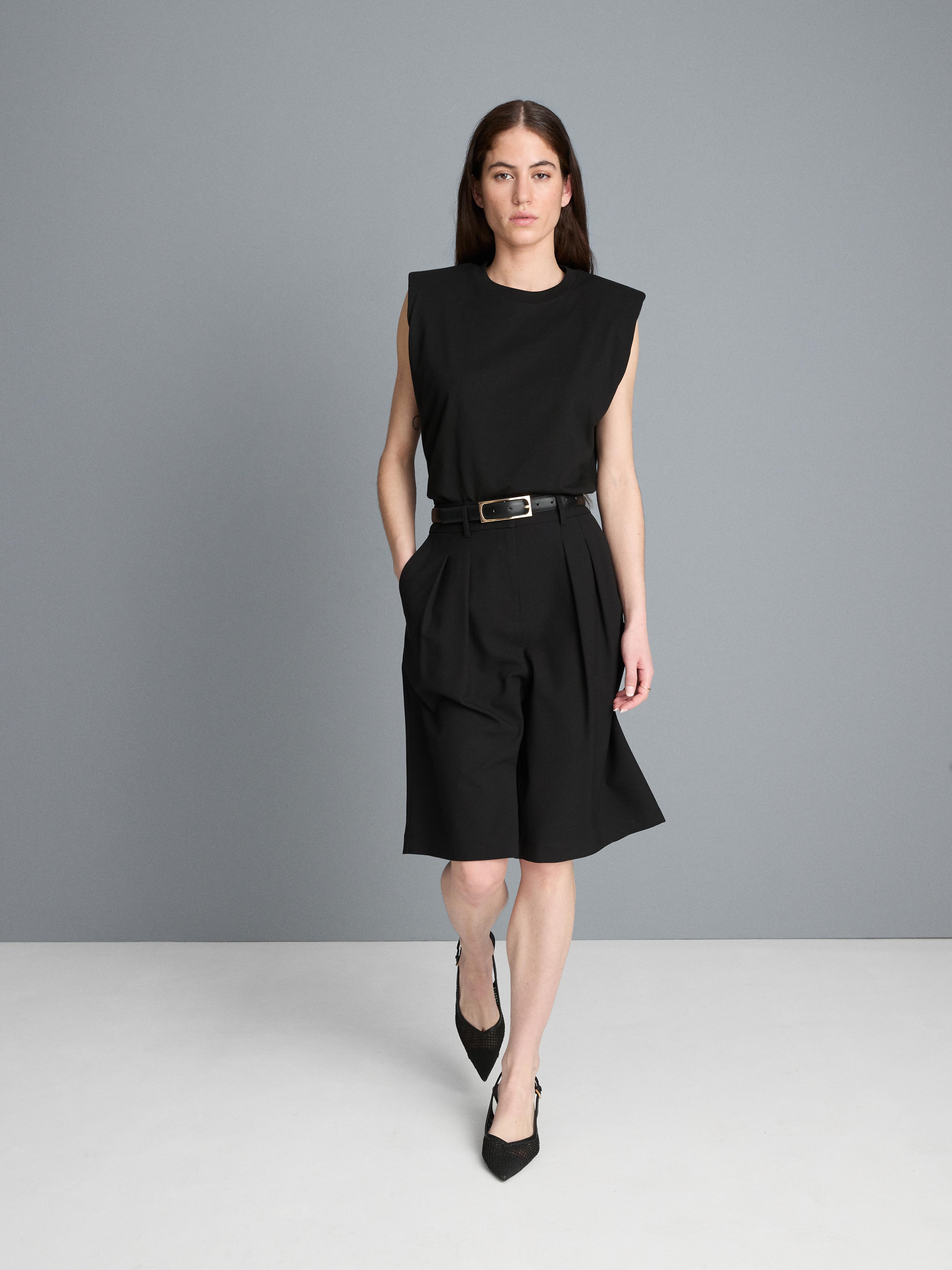 Mouwloos T-shirt met schoudervulling