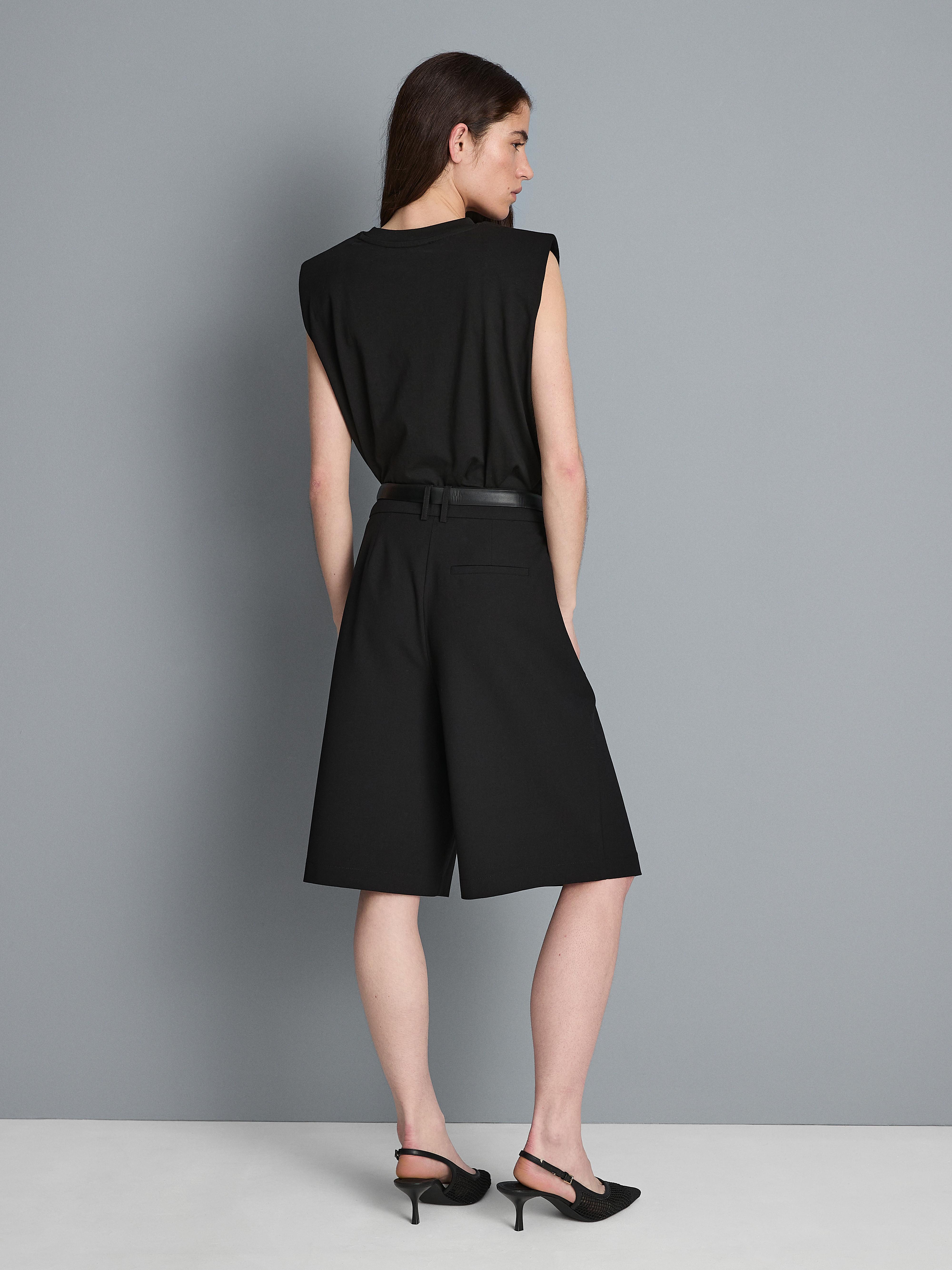 Sleeveless Padded-Shoulder Tee