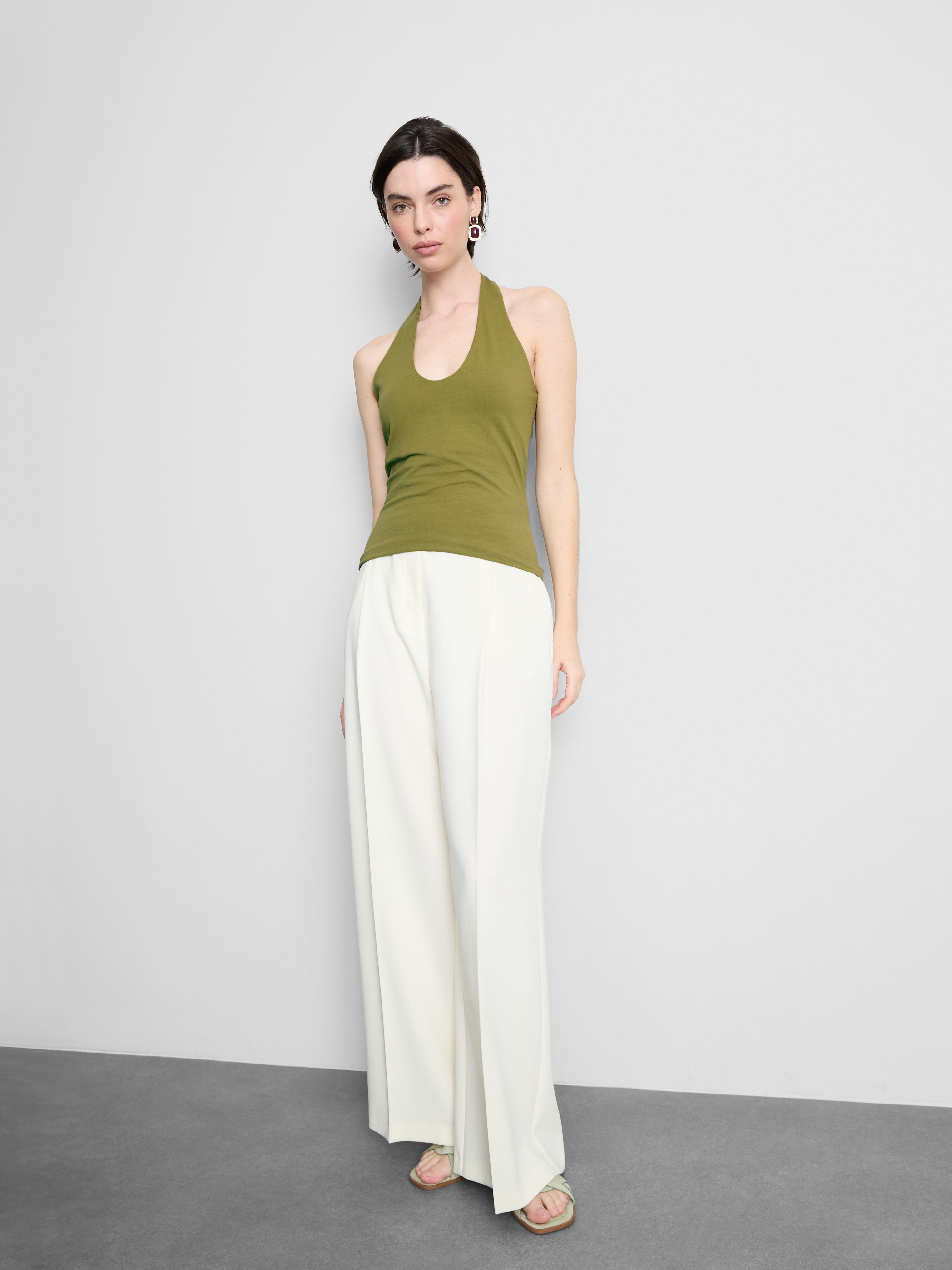 Neckholder-Top mit hohem Baumwollanteil