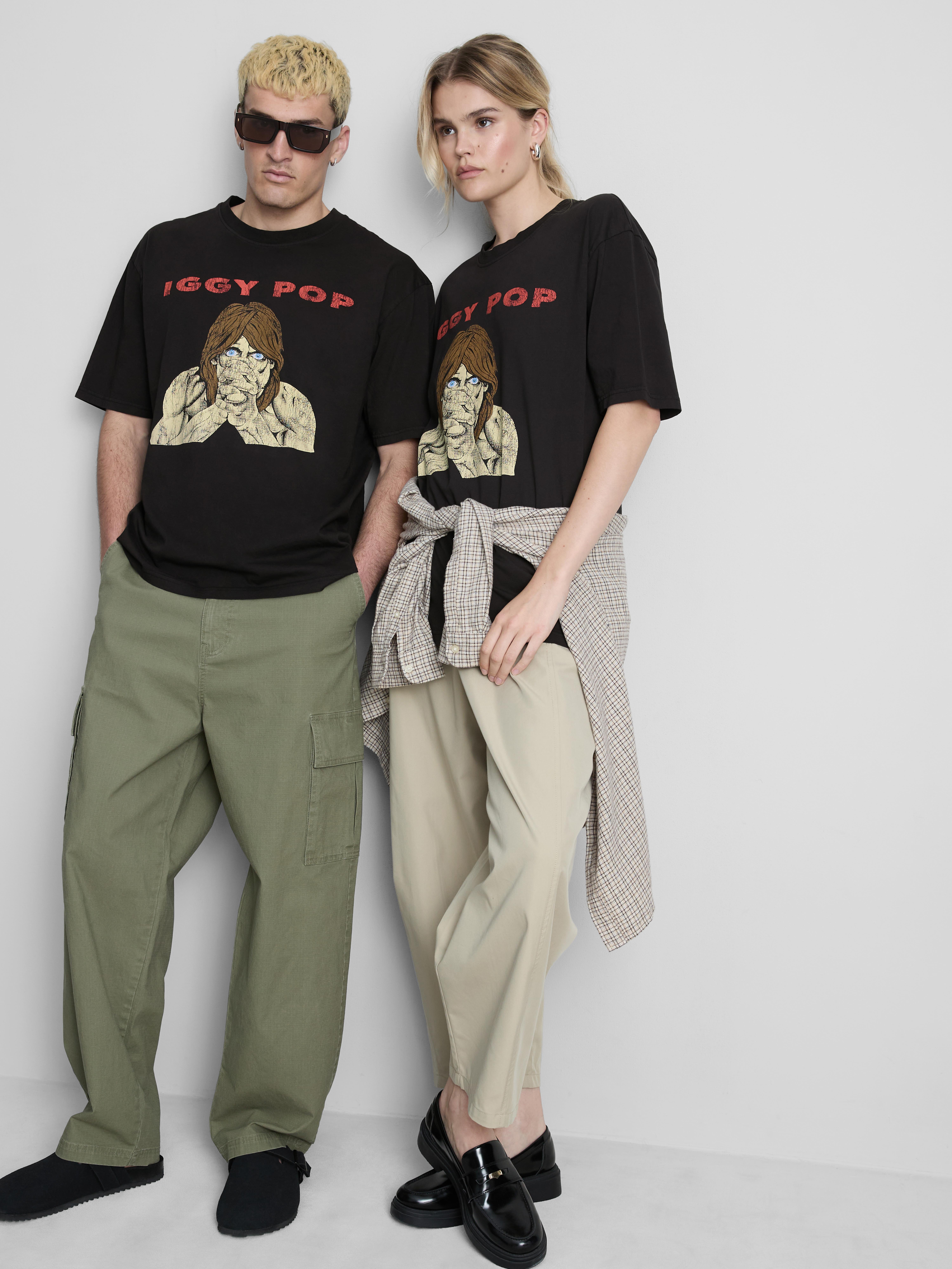 T-shirt met print Iggy Pop