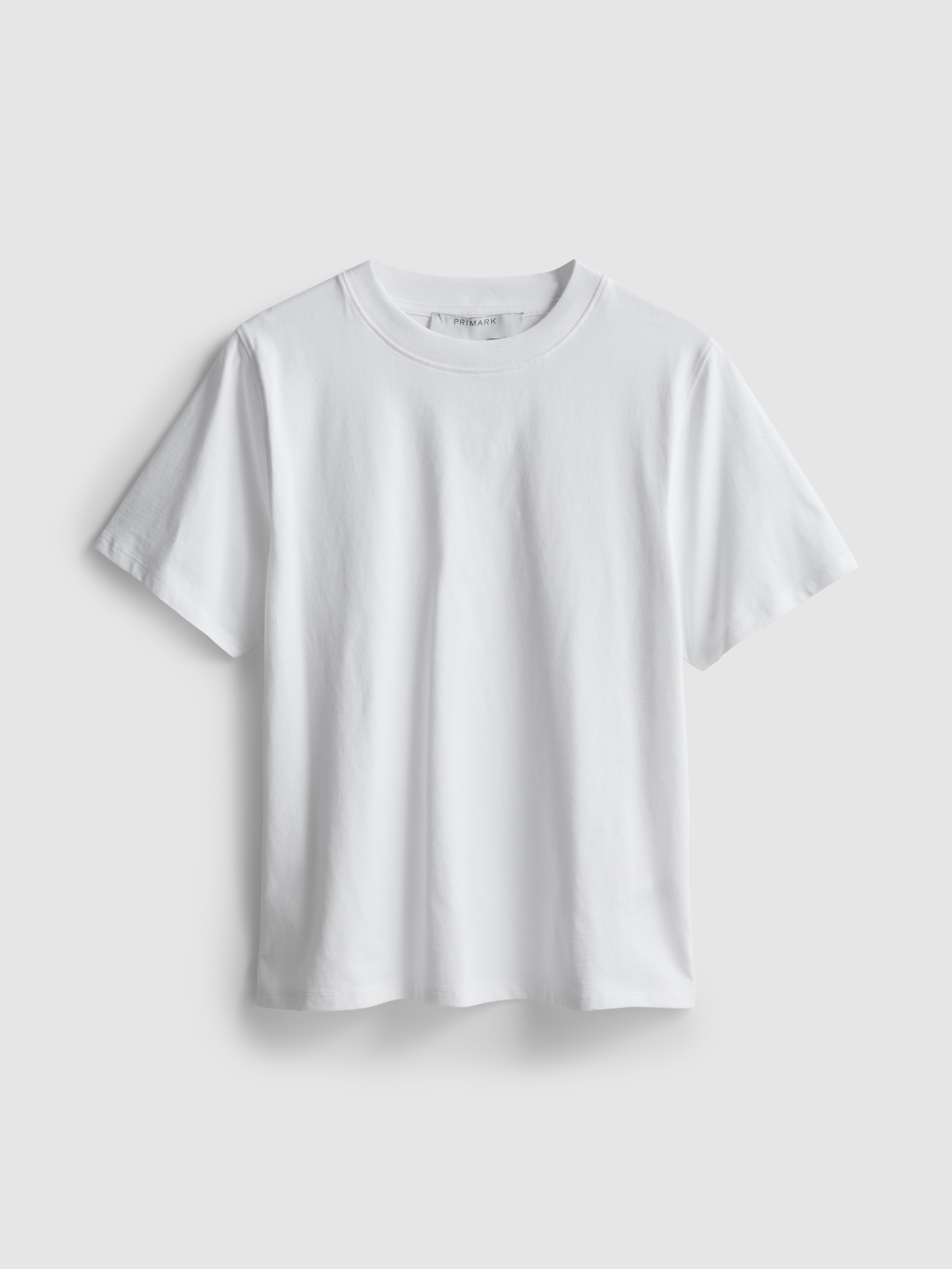 T-shirt Basique Primark Fille - Blanc Géométrique, Coton, Taille 3-4 Ans, Col Rond