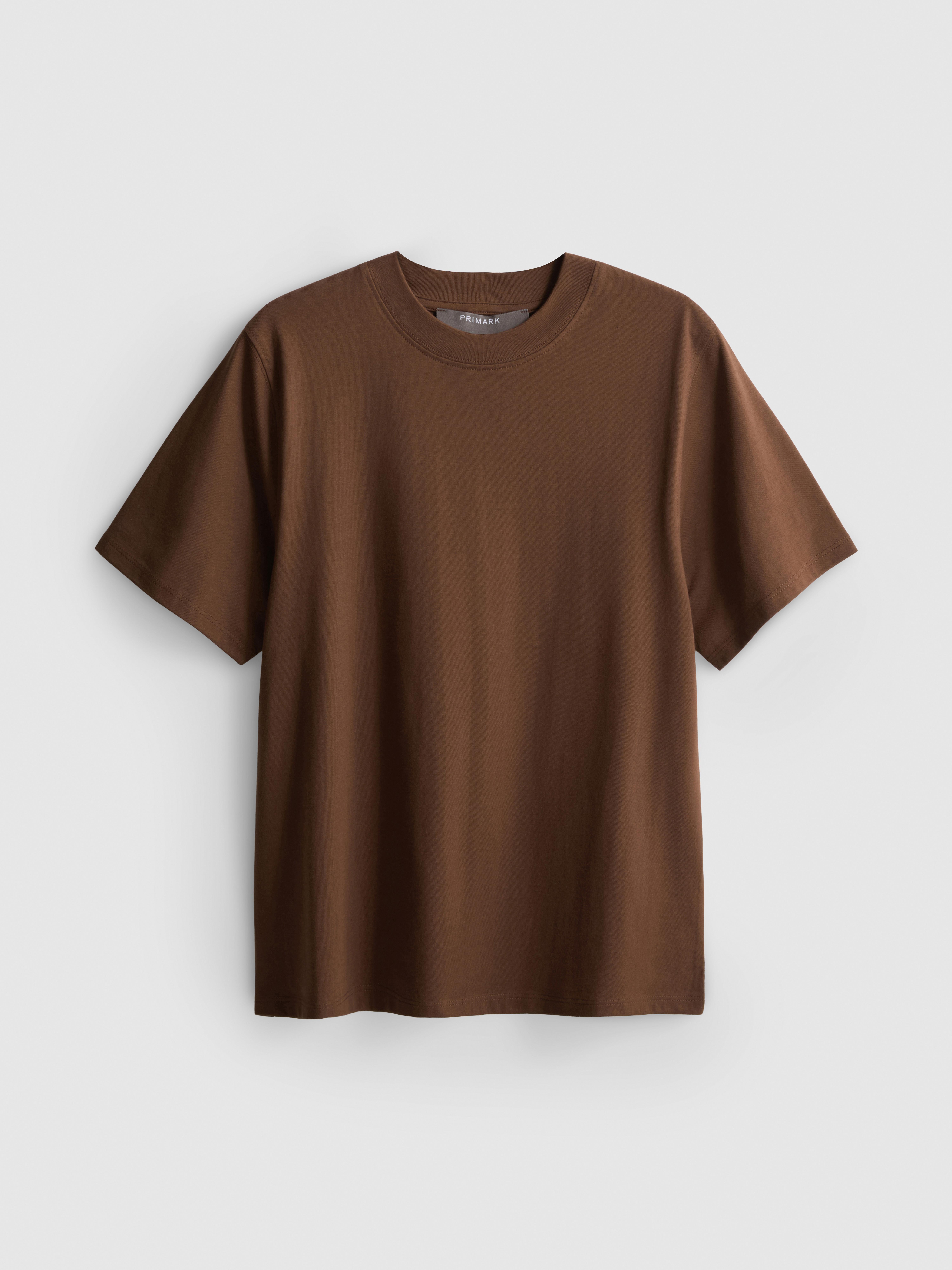 Ultiem katoenen T-shirt met ronde hals Chocoladebruin
