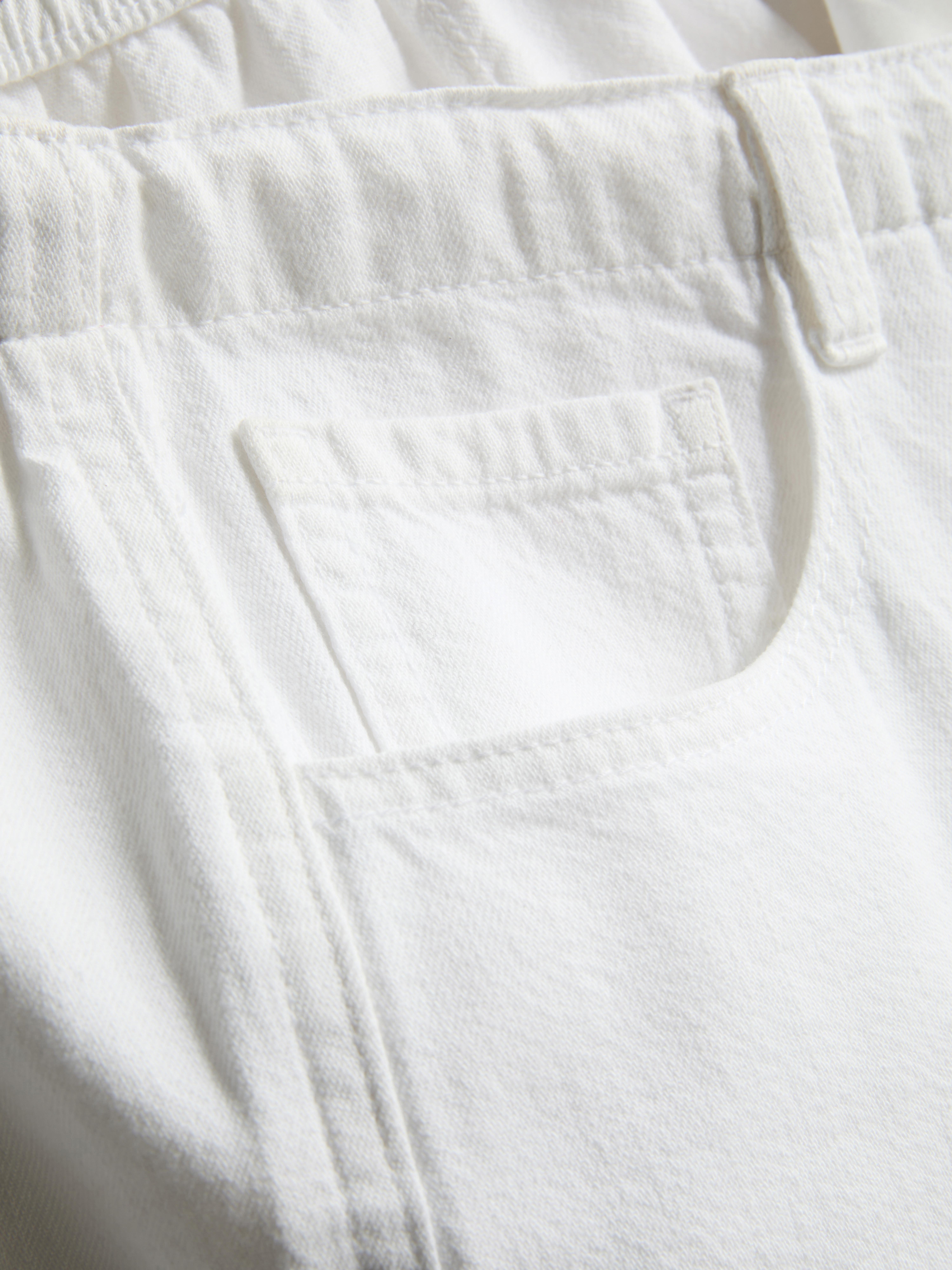 Pantalon droit en coton à perles