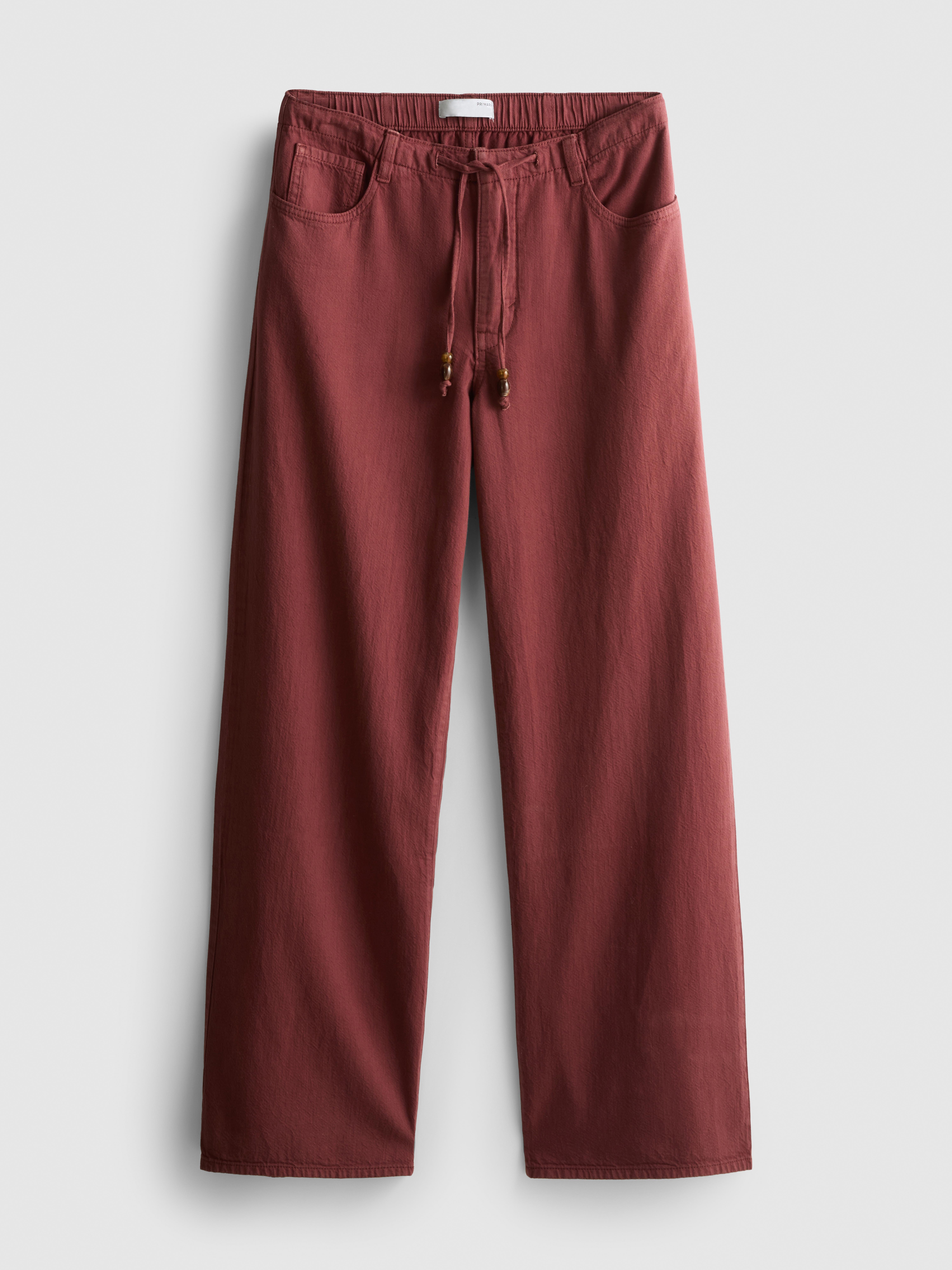 Cotton Straight Leg Beaded Trousers