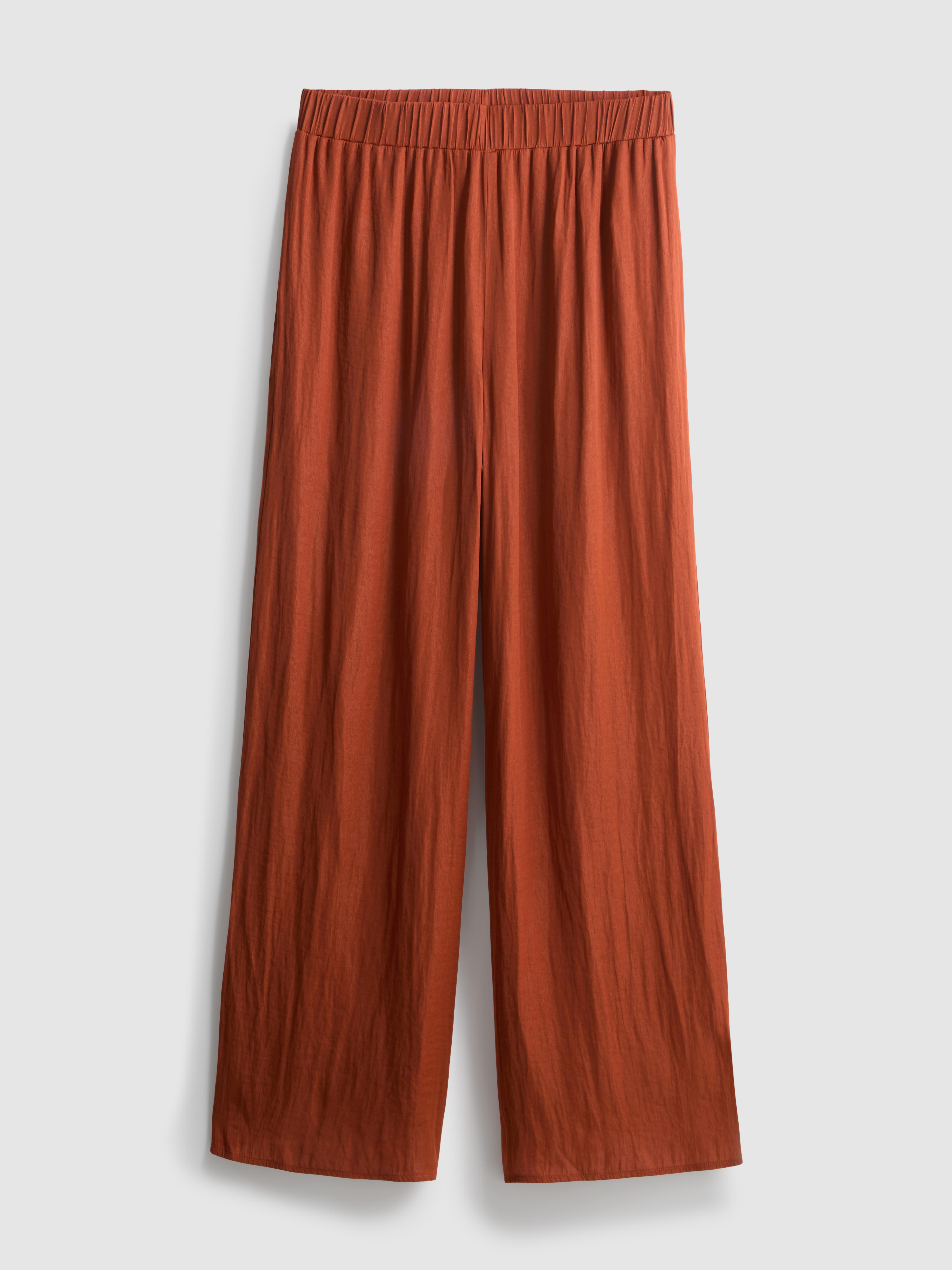 Pantalones de pijama de pernera ancha texturizados Naranja oscuro