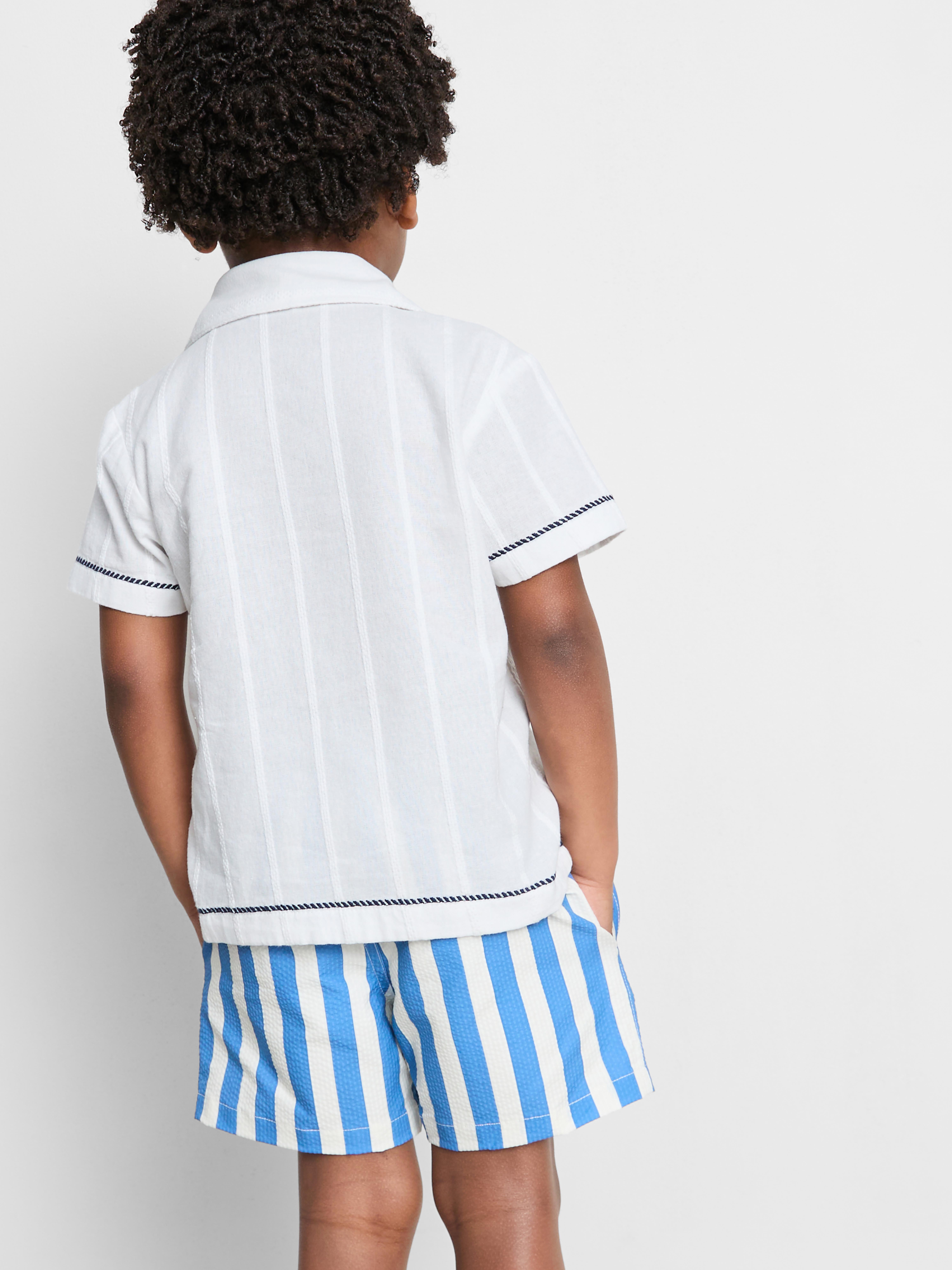 1,5-7 anni | Camicia con pesci ricamati