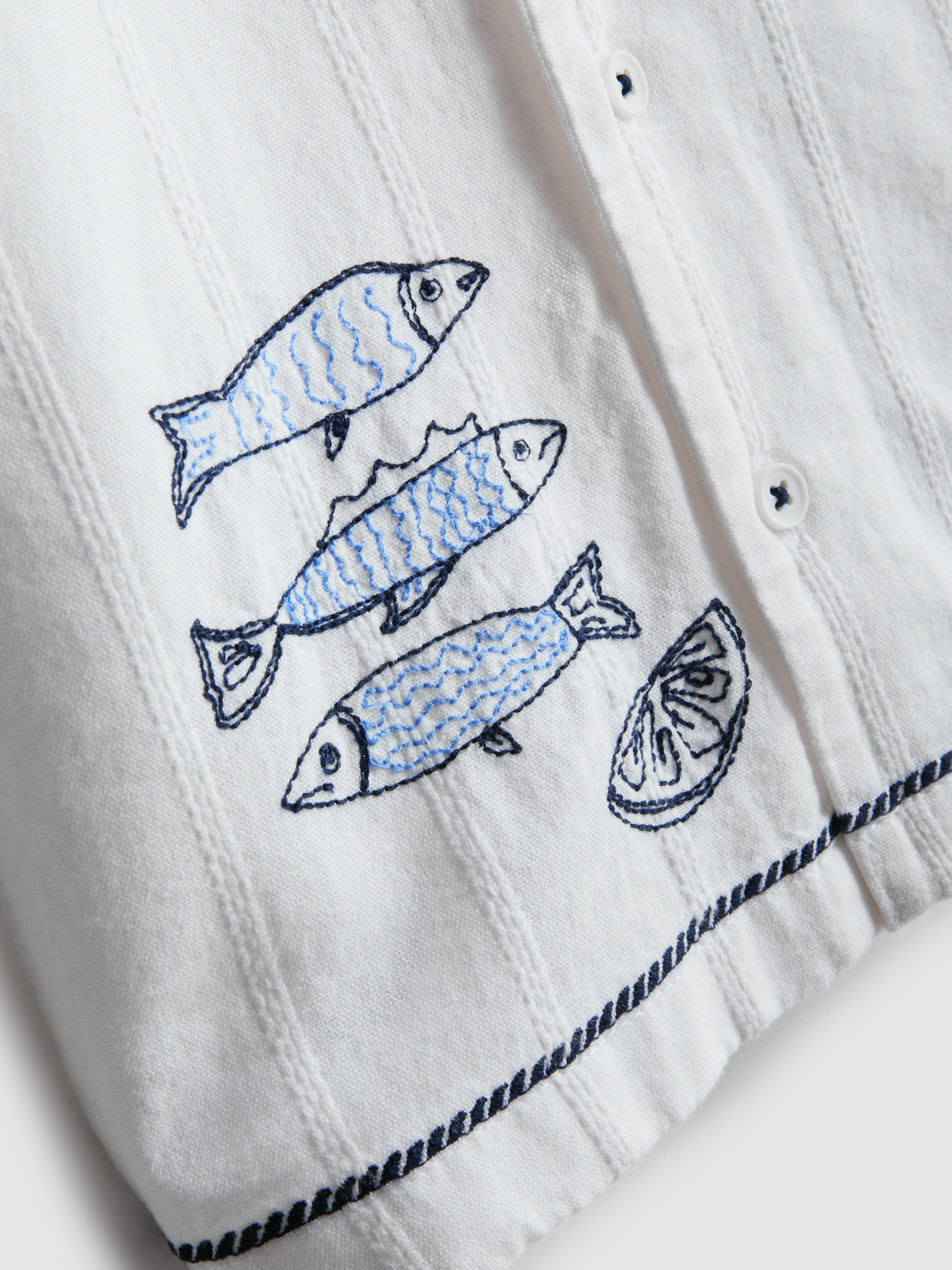 1.5-7yrs | Fish Embroidered Shirt