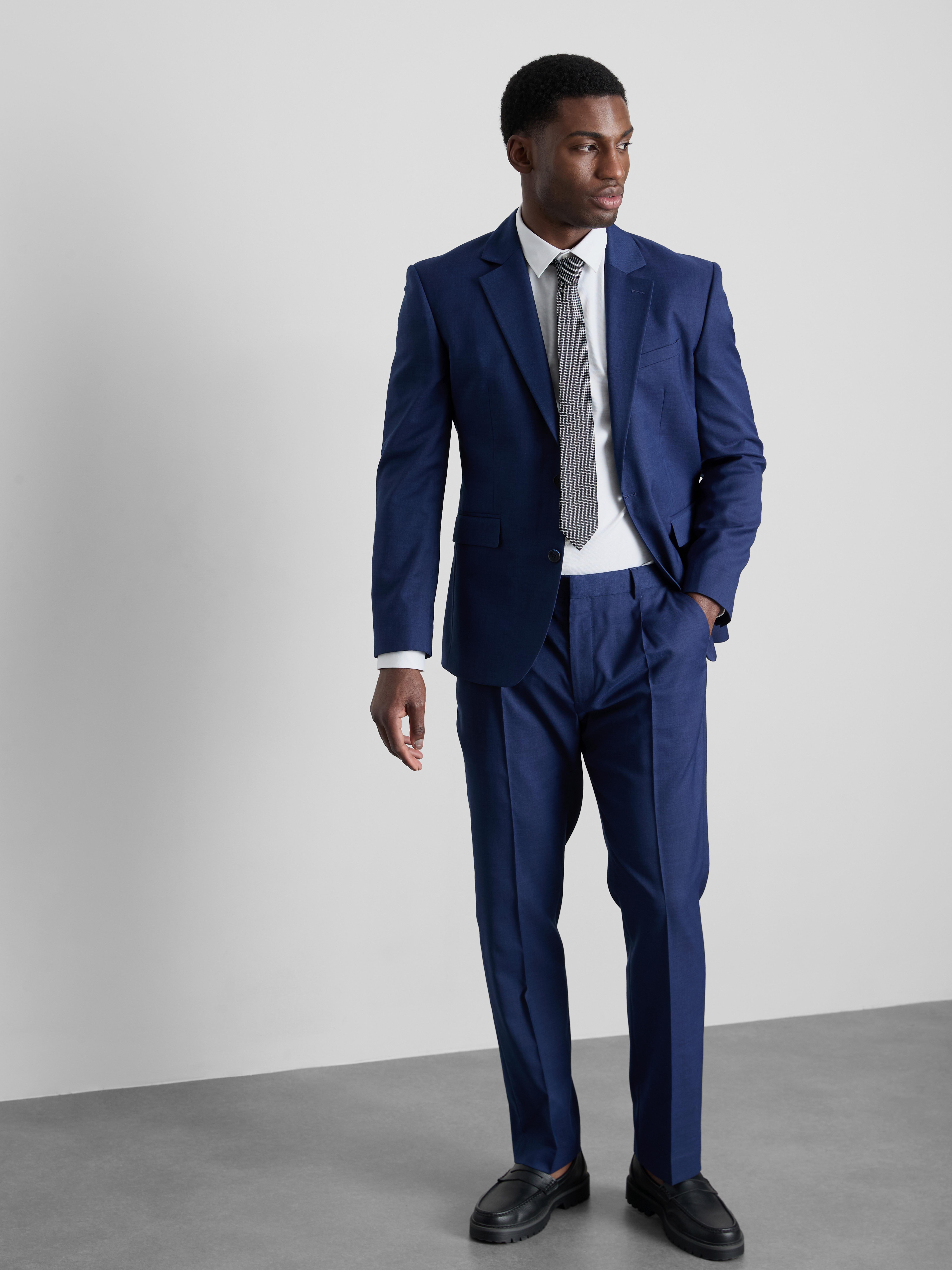Regular Textured Suit Trousers