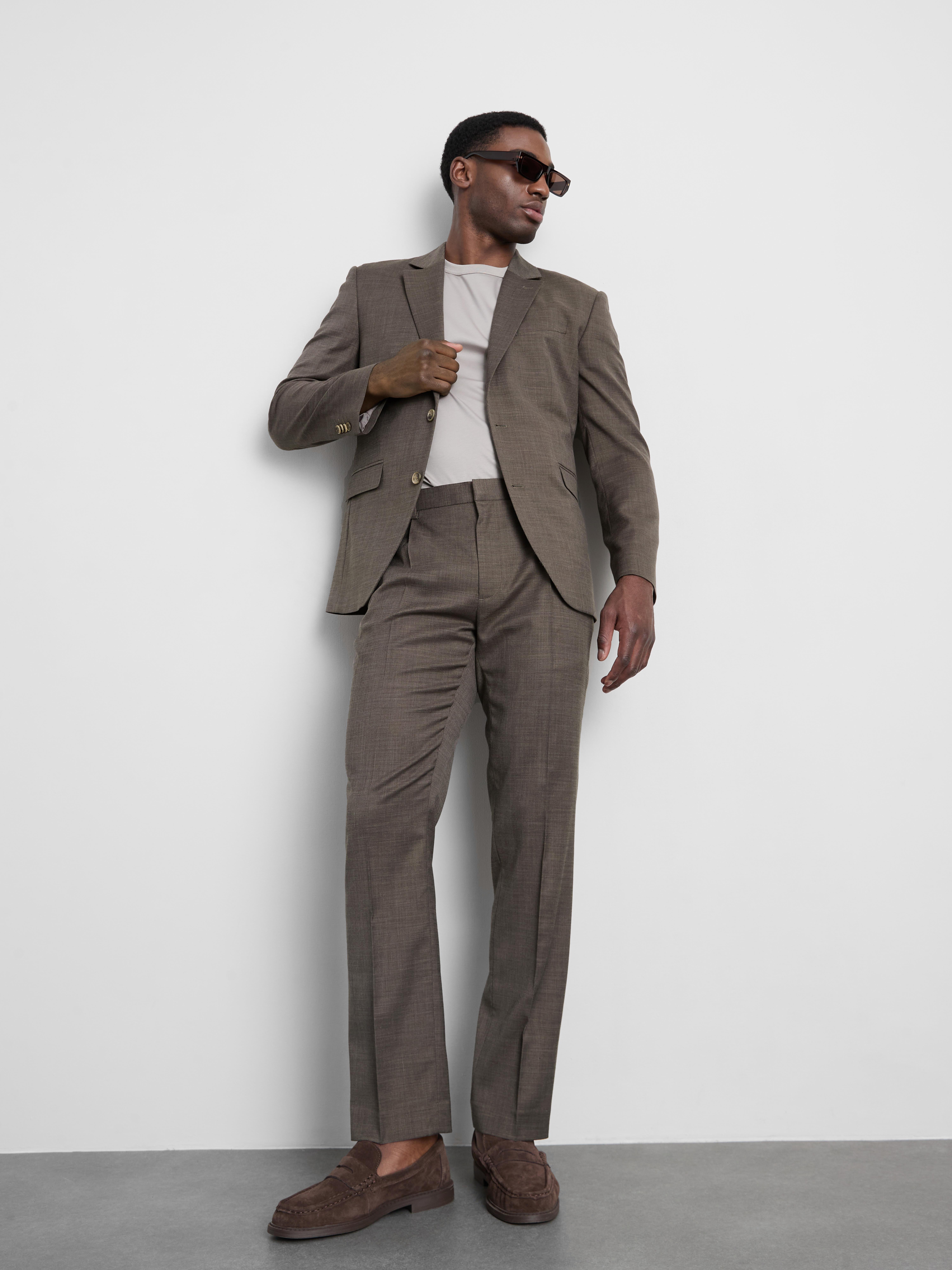 Regular Textured Suit Trousers