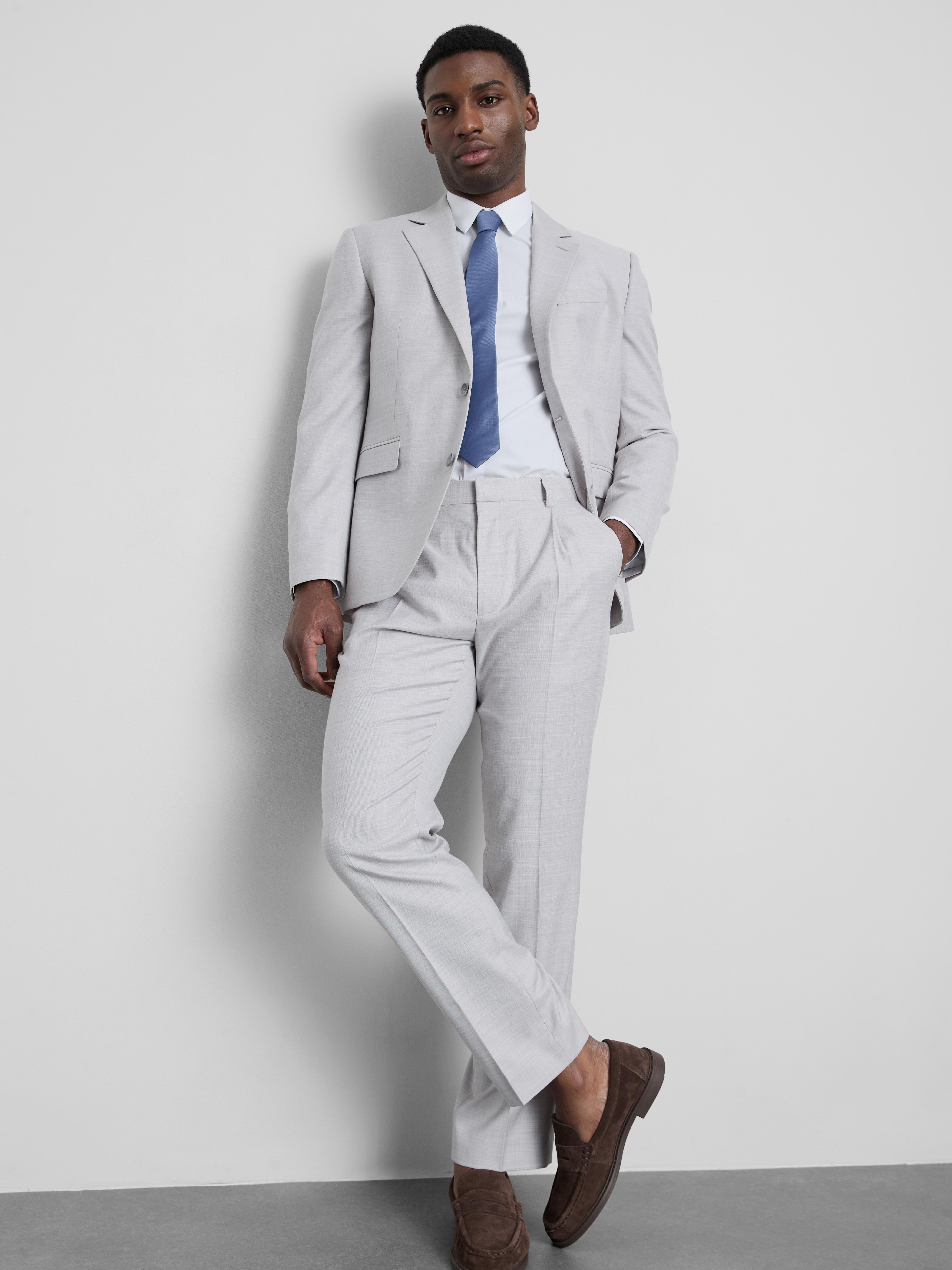 Regular Textured Suit Pants