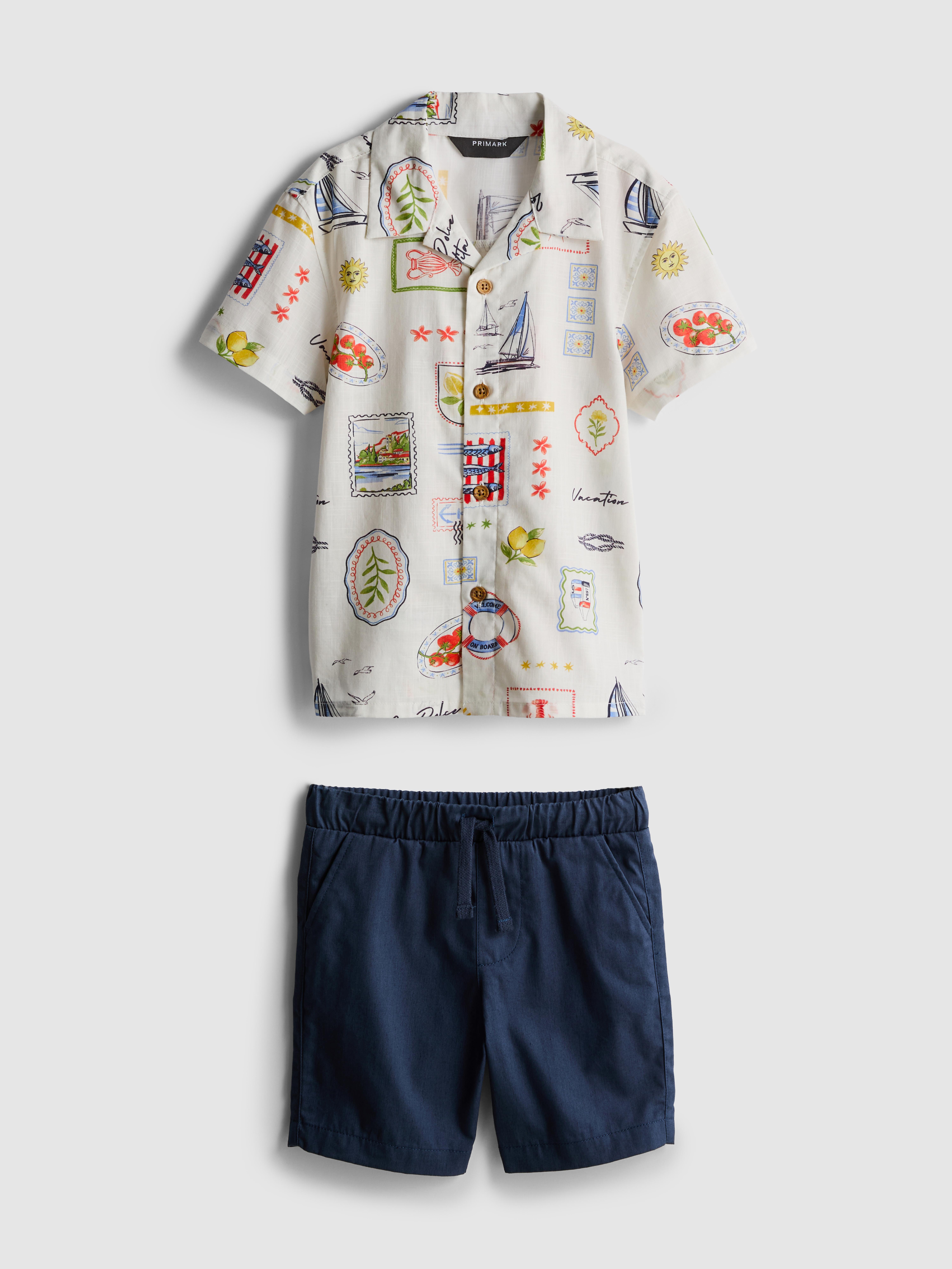1,5-9 anni | Set camicia e pantaloncini con stampa