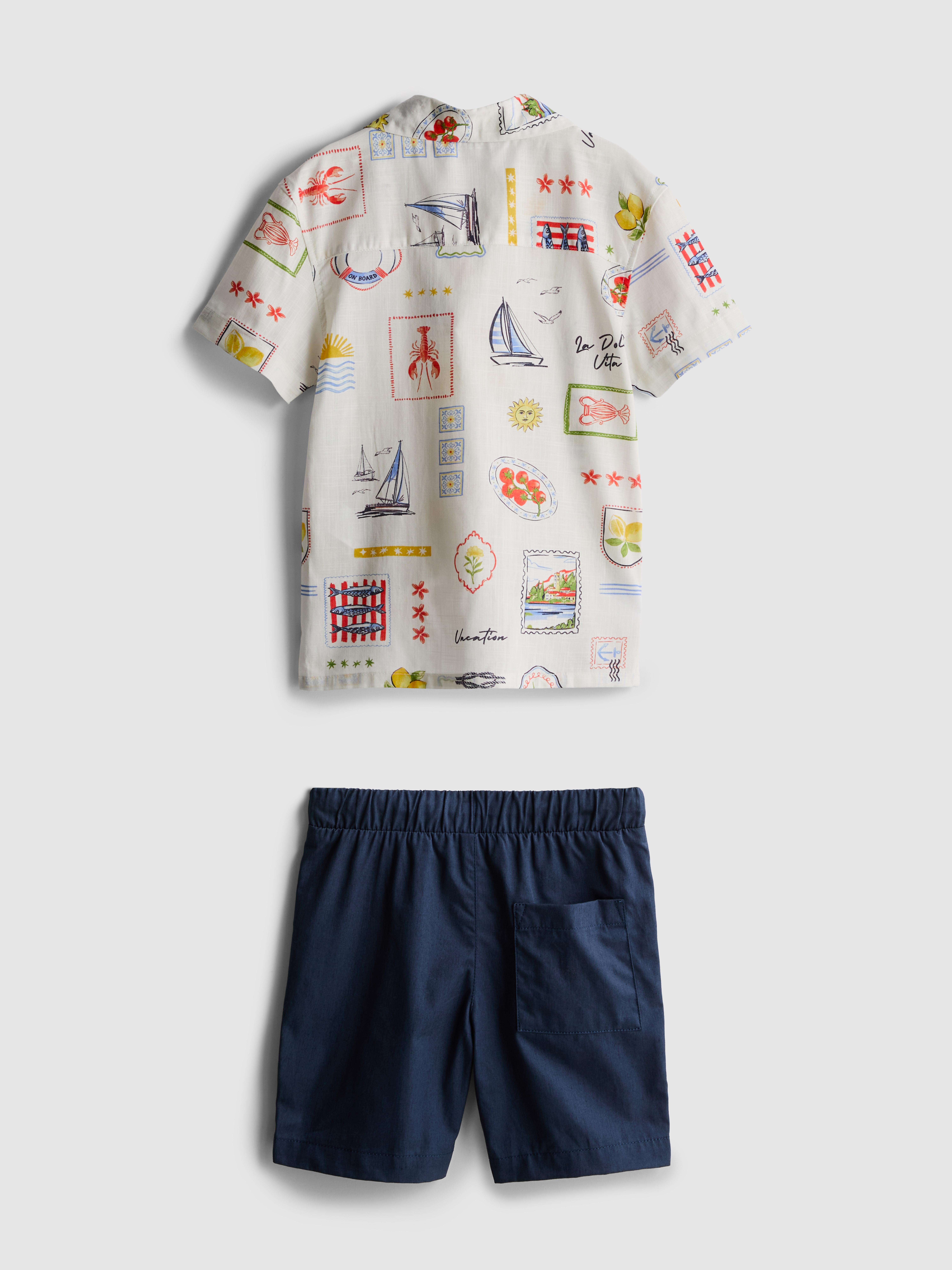 1,5-9 anni | Set camicia e pantaloncini con stampa