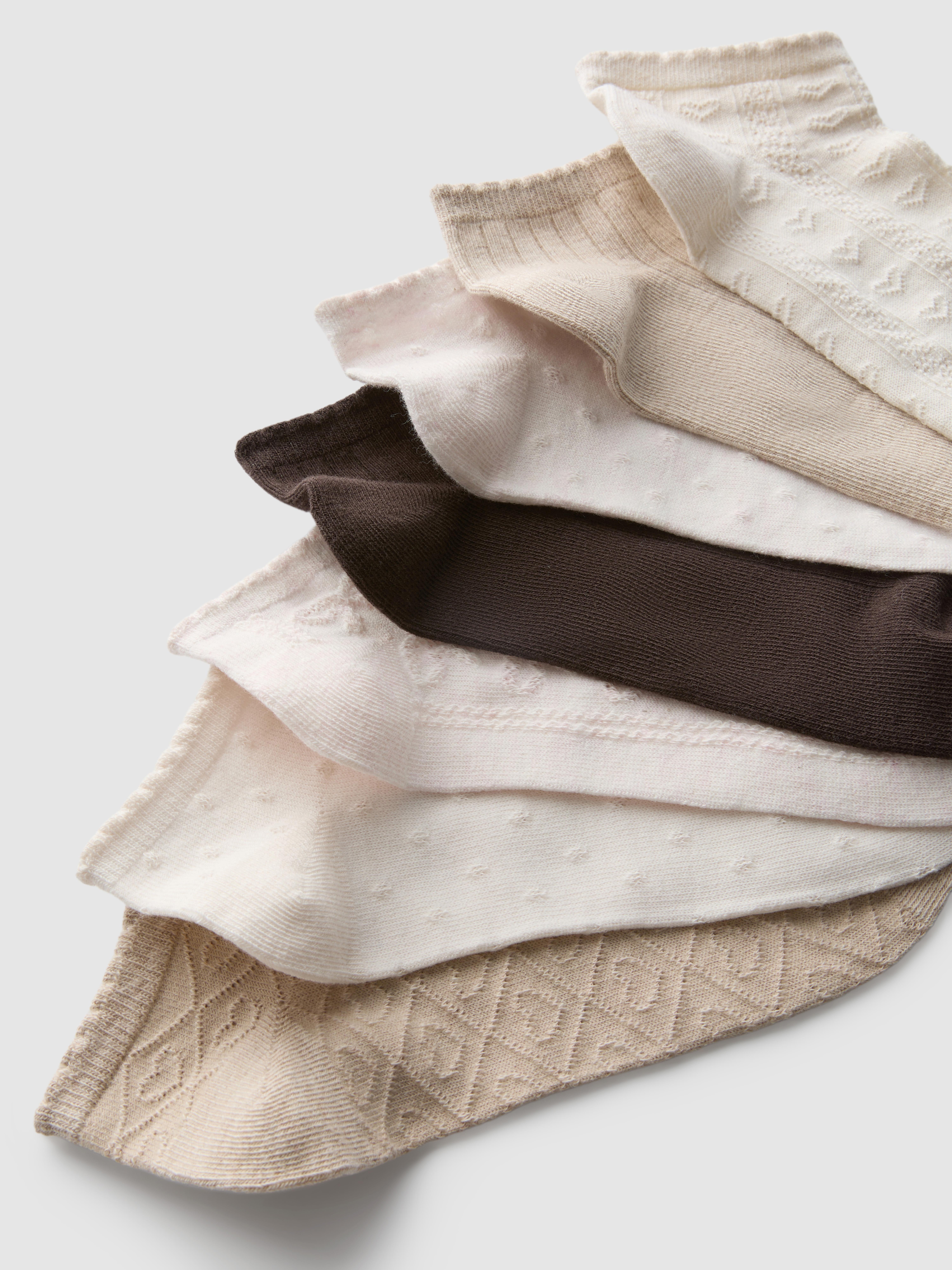 7-Pack Textured Sneaker Socks