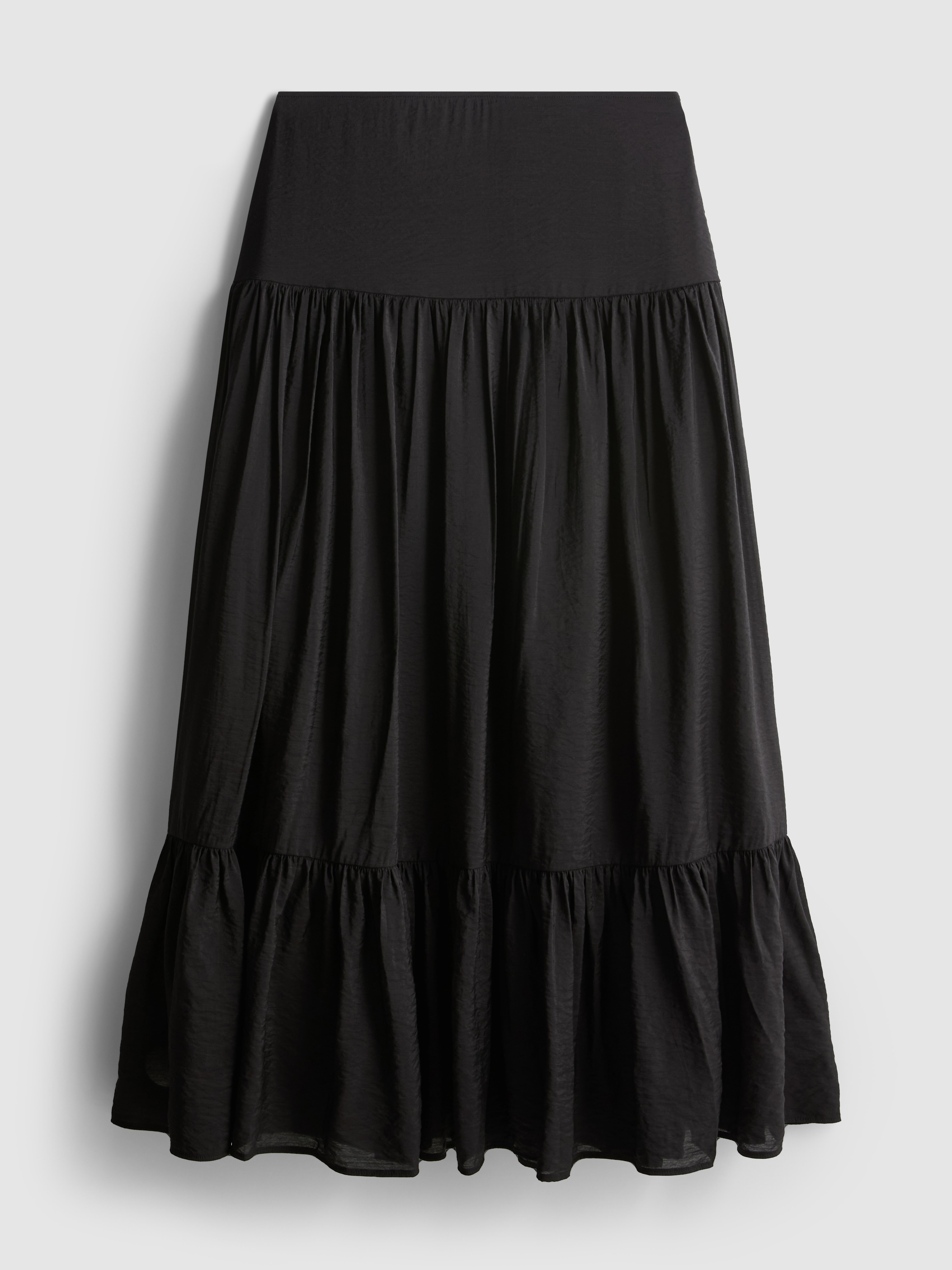 Halflange rok met stroken