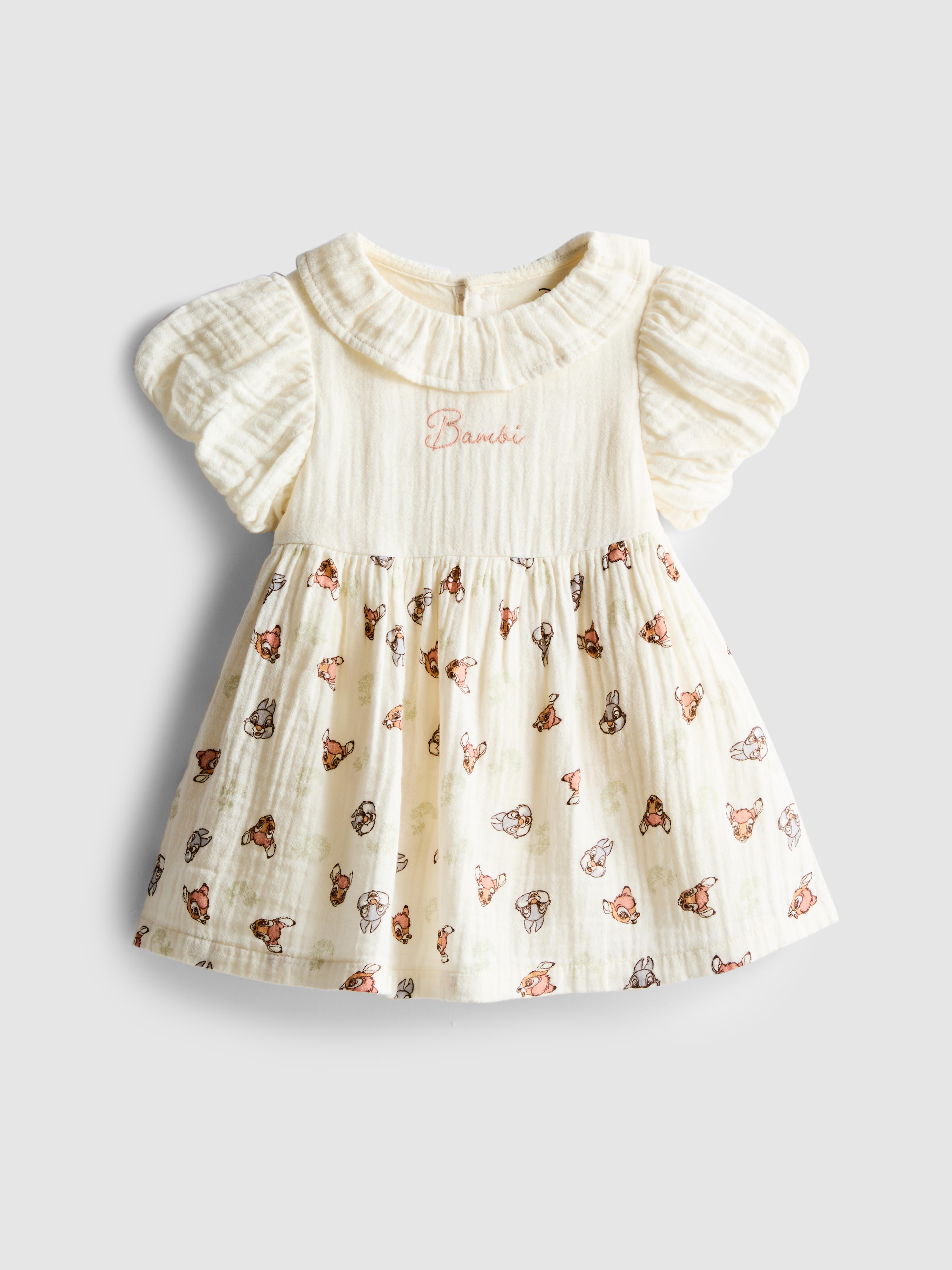 0–18 Monate | „Disney Bambi“ Kleid mit Puffärmeln für Neugeborene