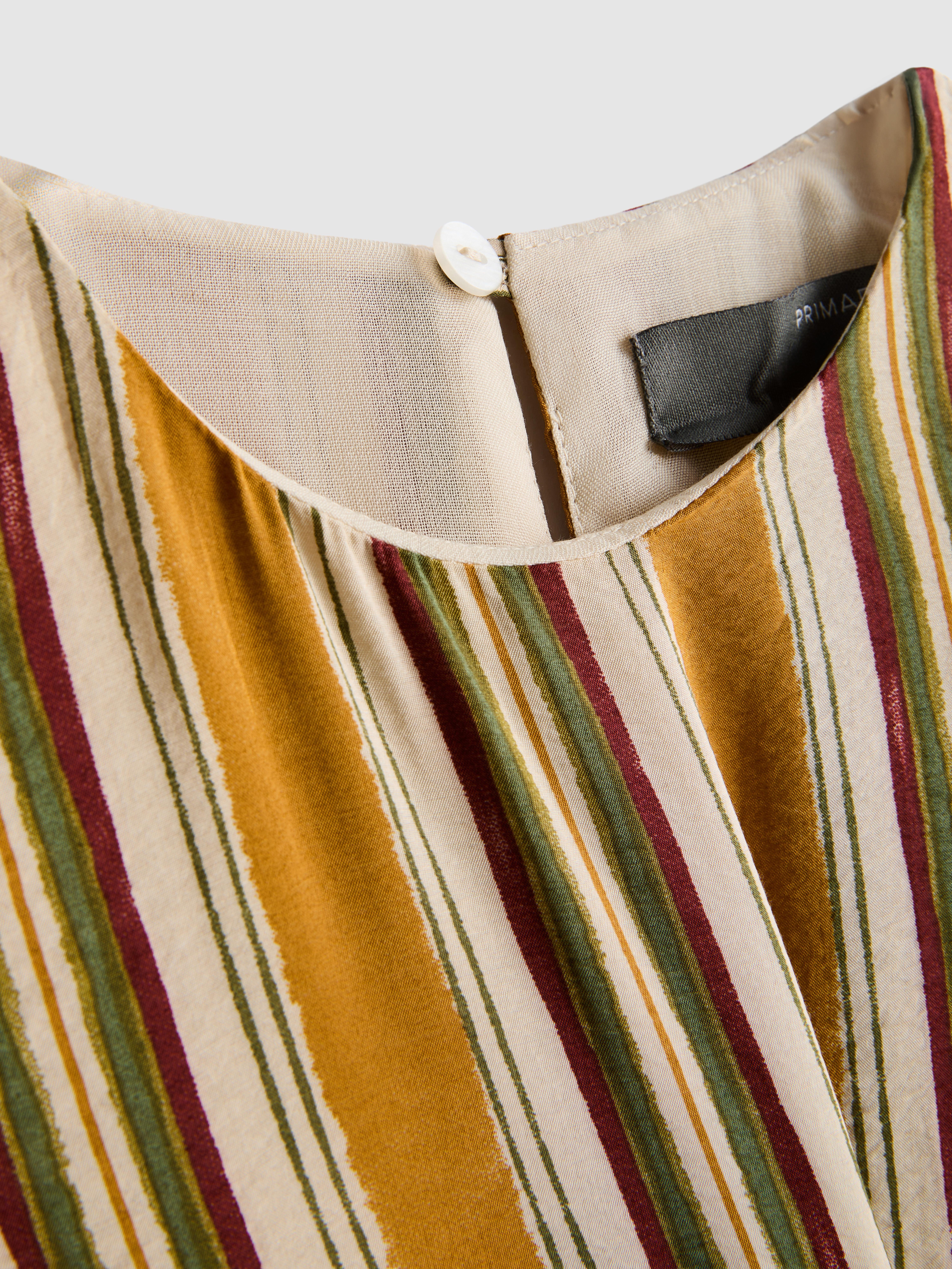 Mouwloze midi-jurk met halternek en print