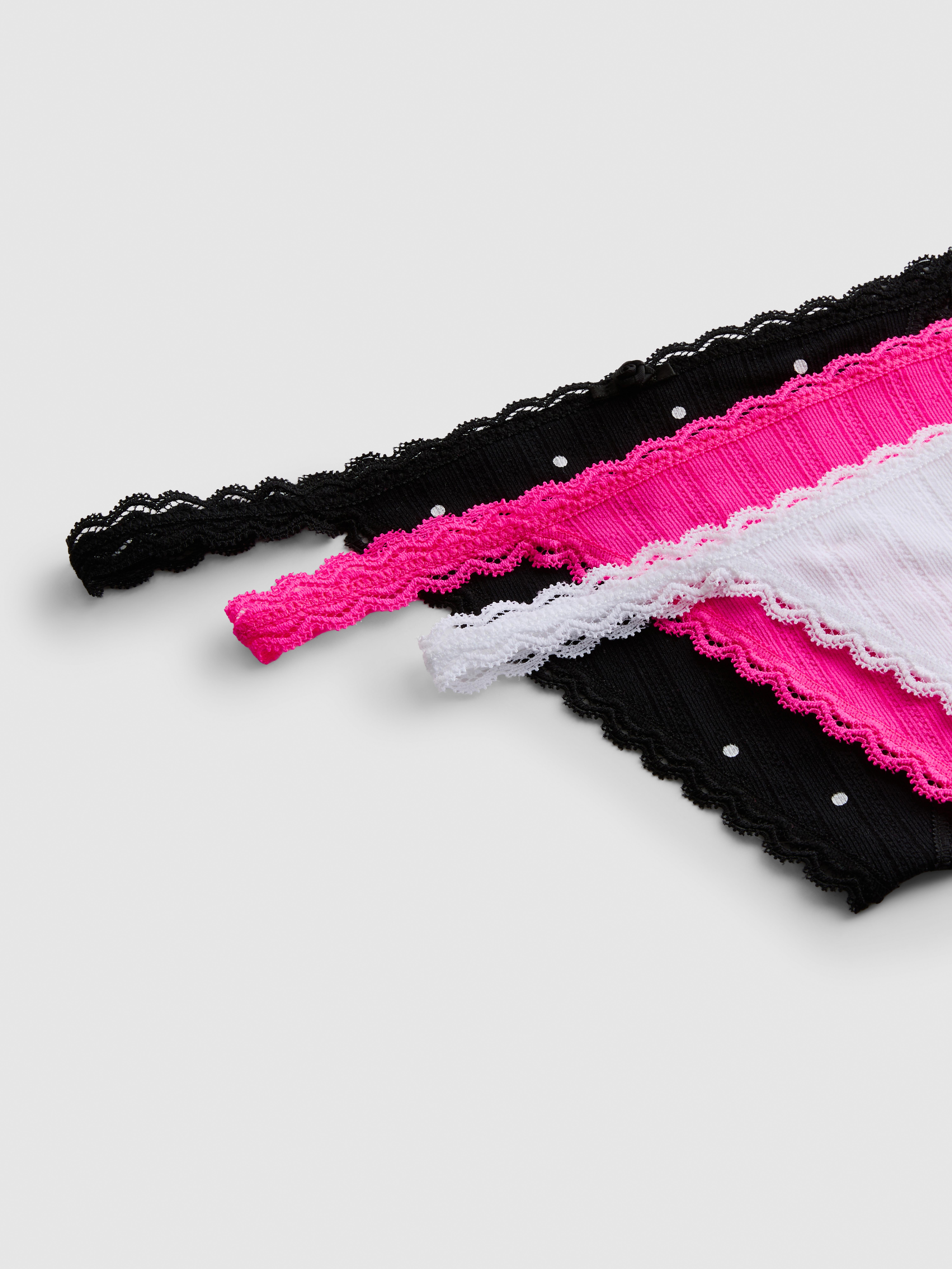 Pointelle-Stringtangas, 3er-Pack