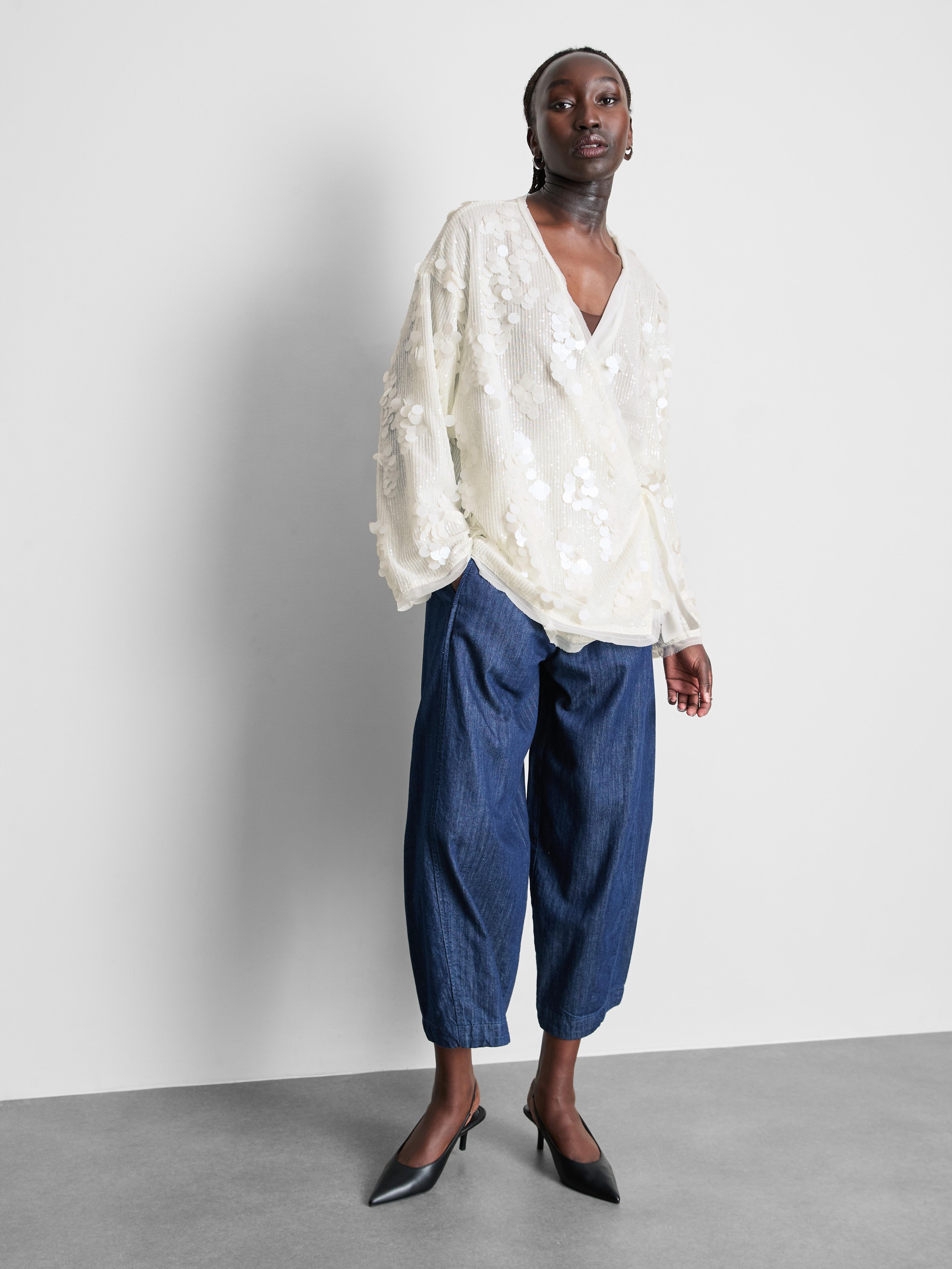 Kimono a portafoglio con paillettes