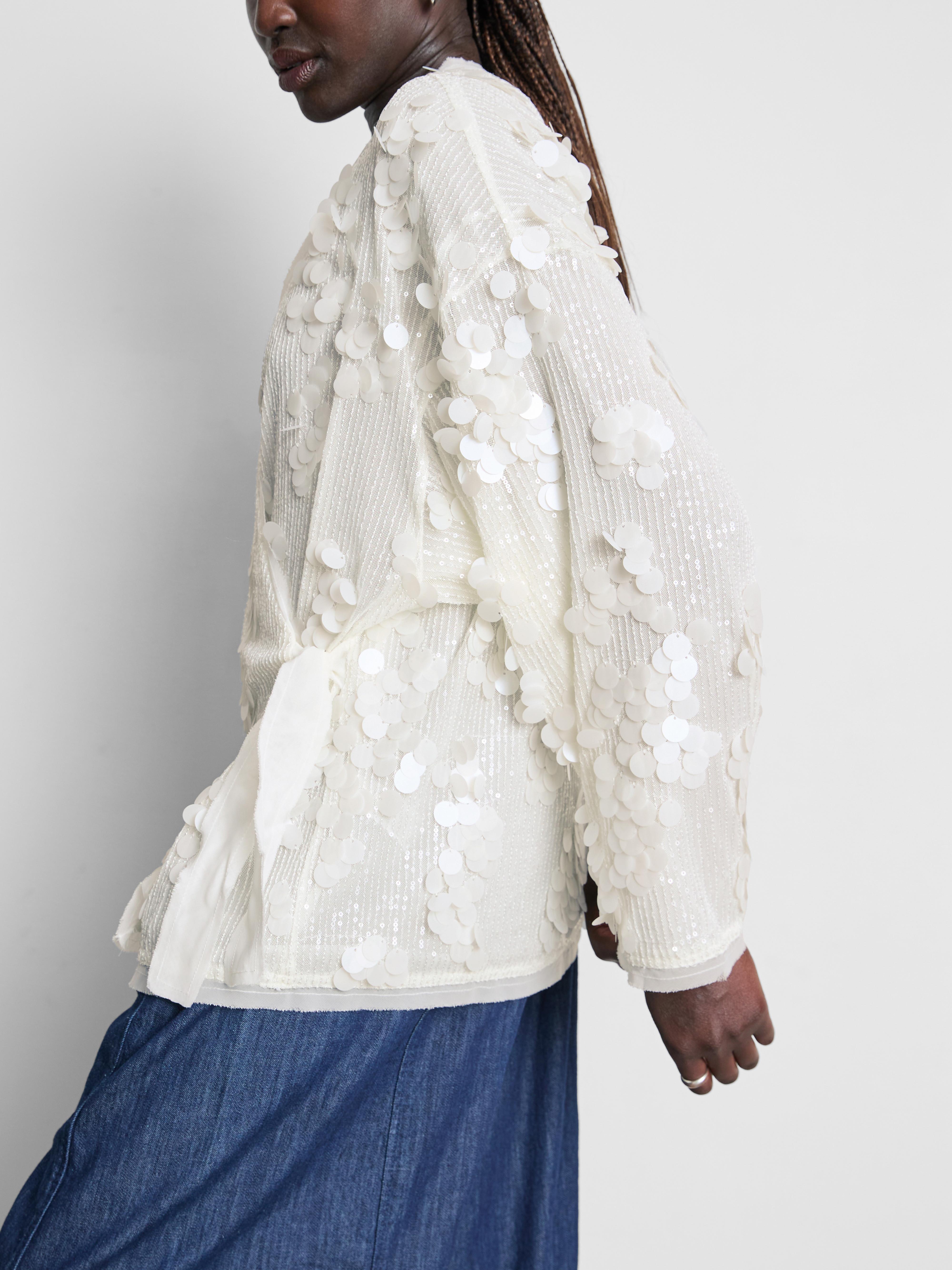Kimono drapé sur le devant à sequins