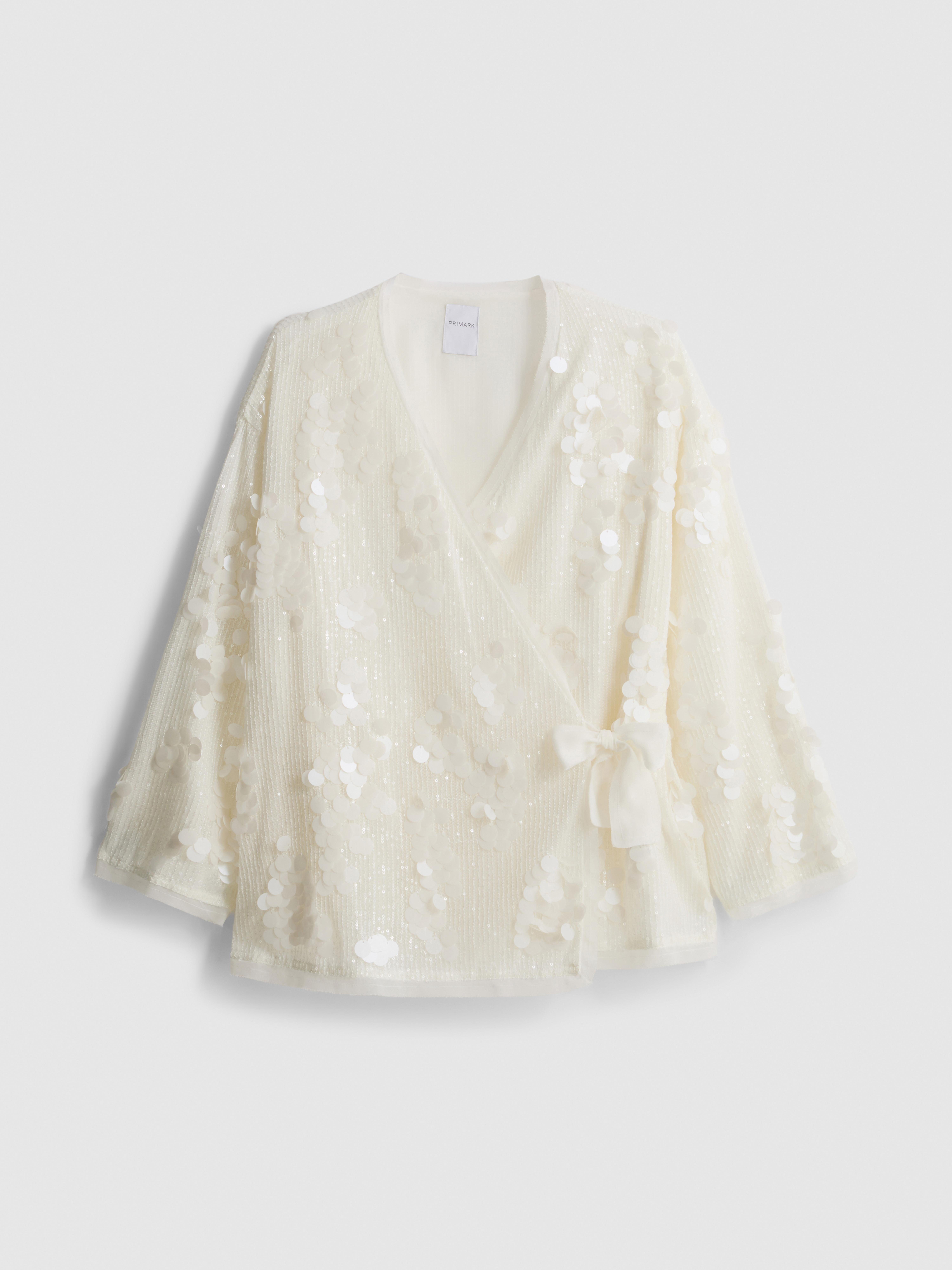 Kimono drapé sur le devant à sequins