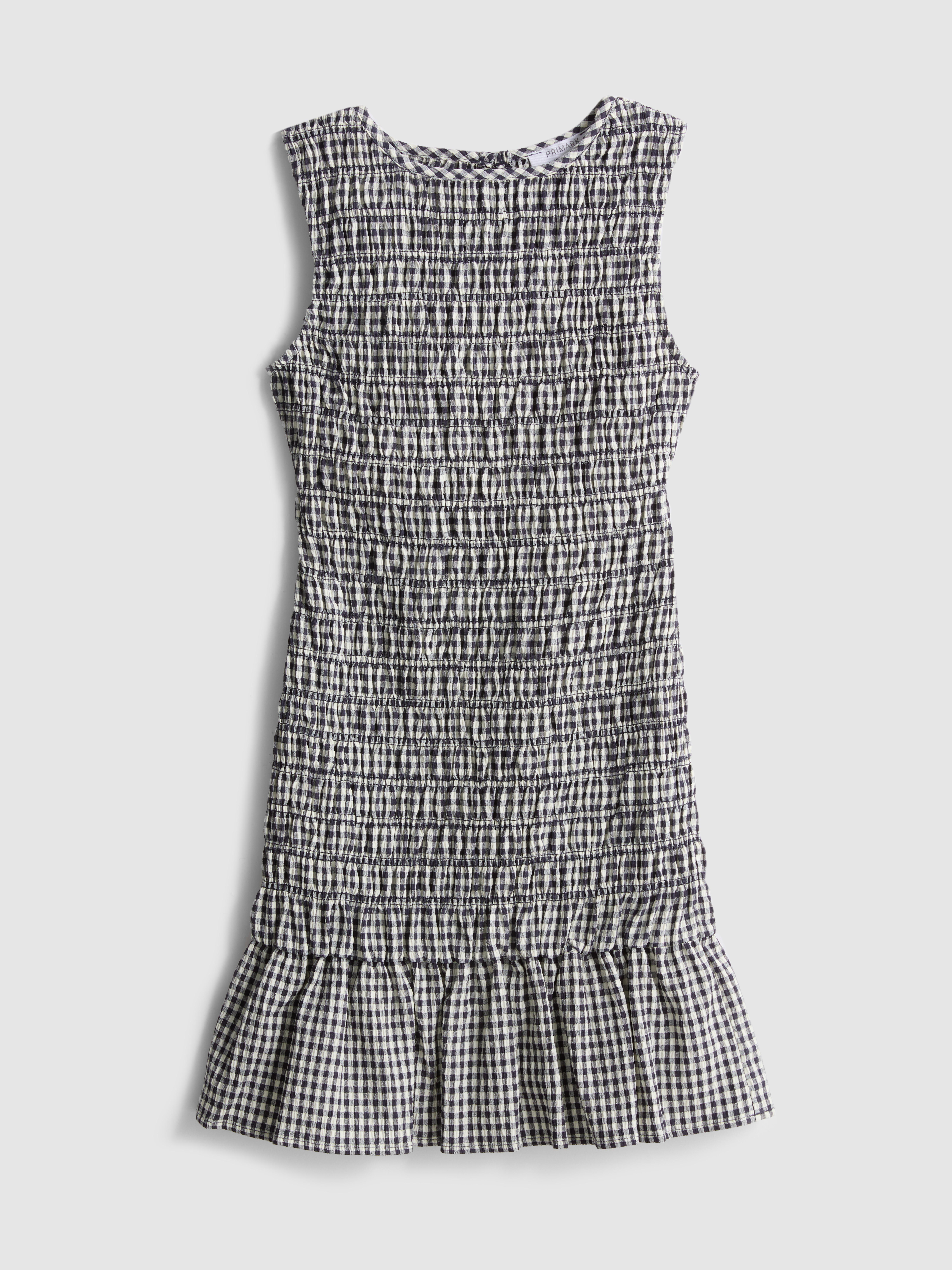 7-15yrs | Shirred Gingham Check Sleeveless Dress