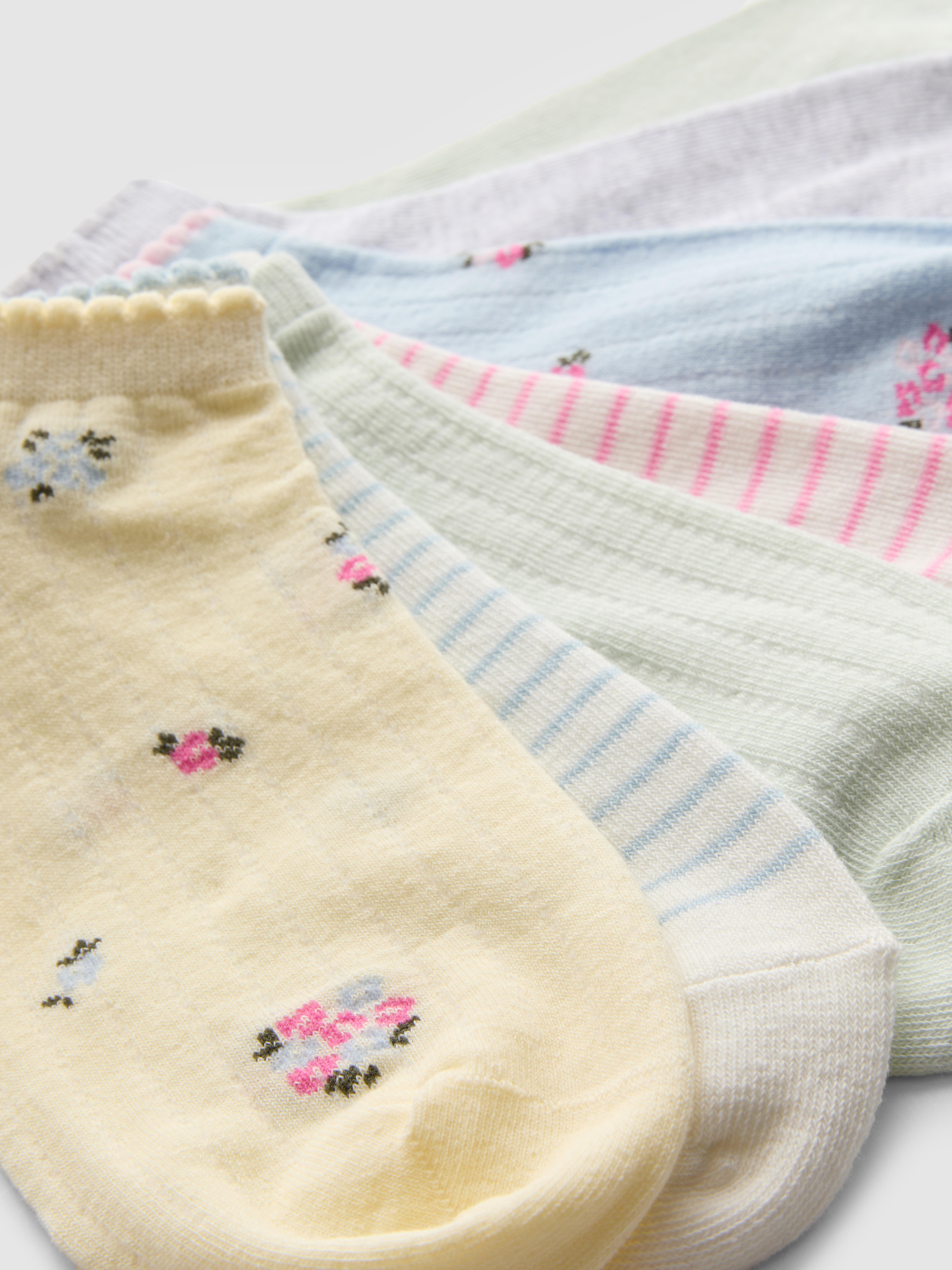 7pk Cotton-Rich Patterned Ankle Socks