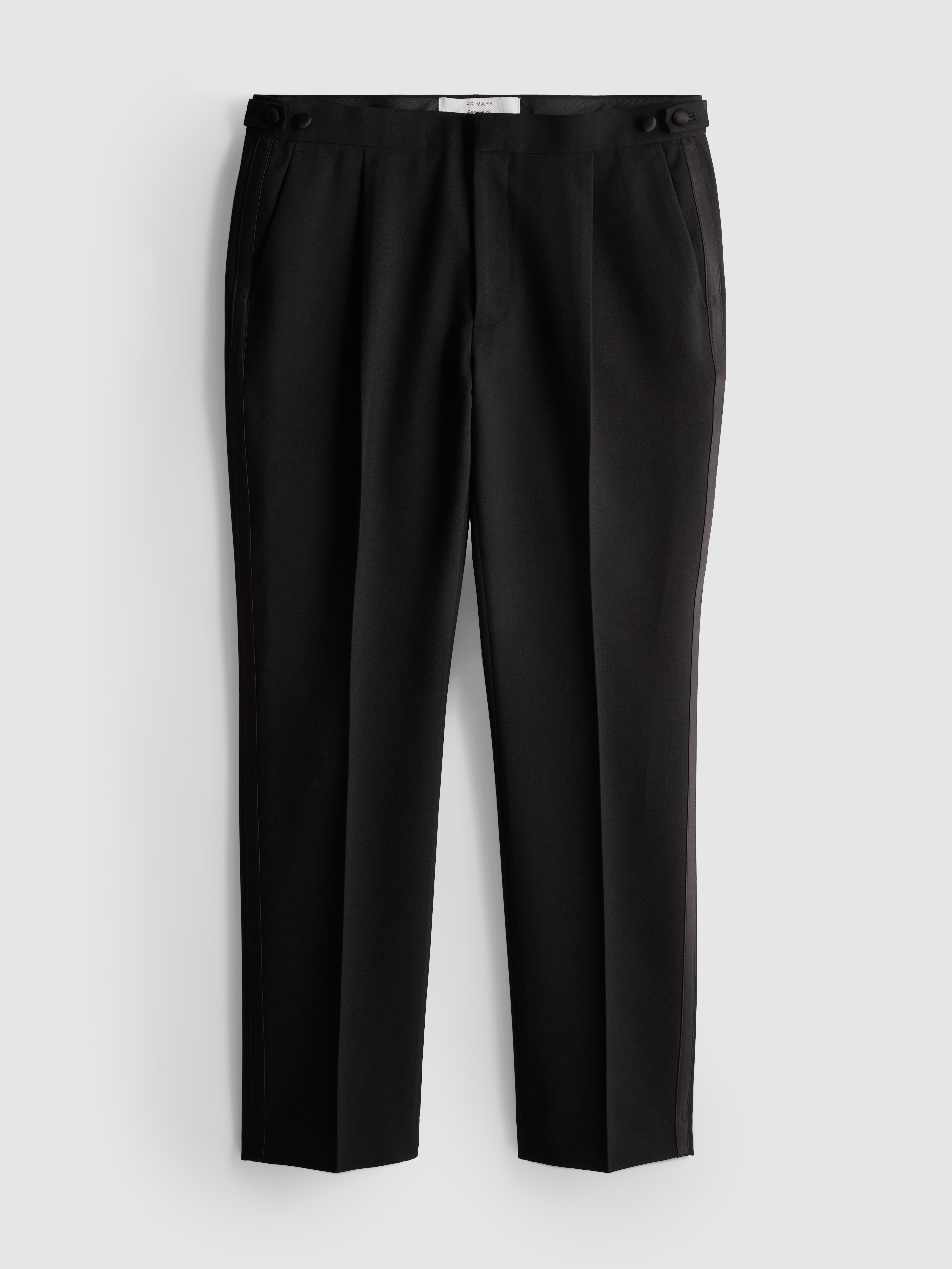 Regular Fit Pleat Front Tuxedo Trousers
