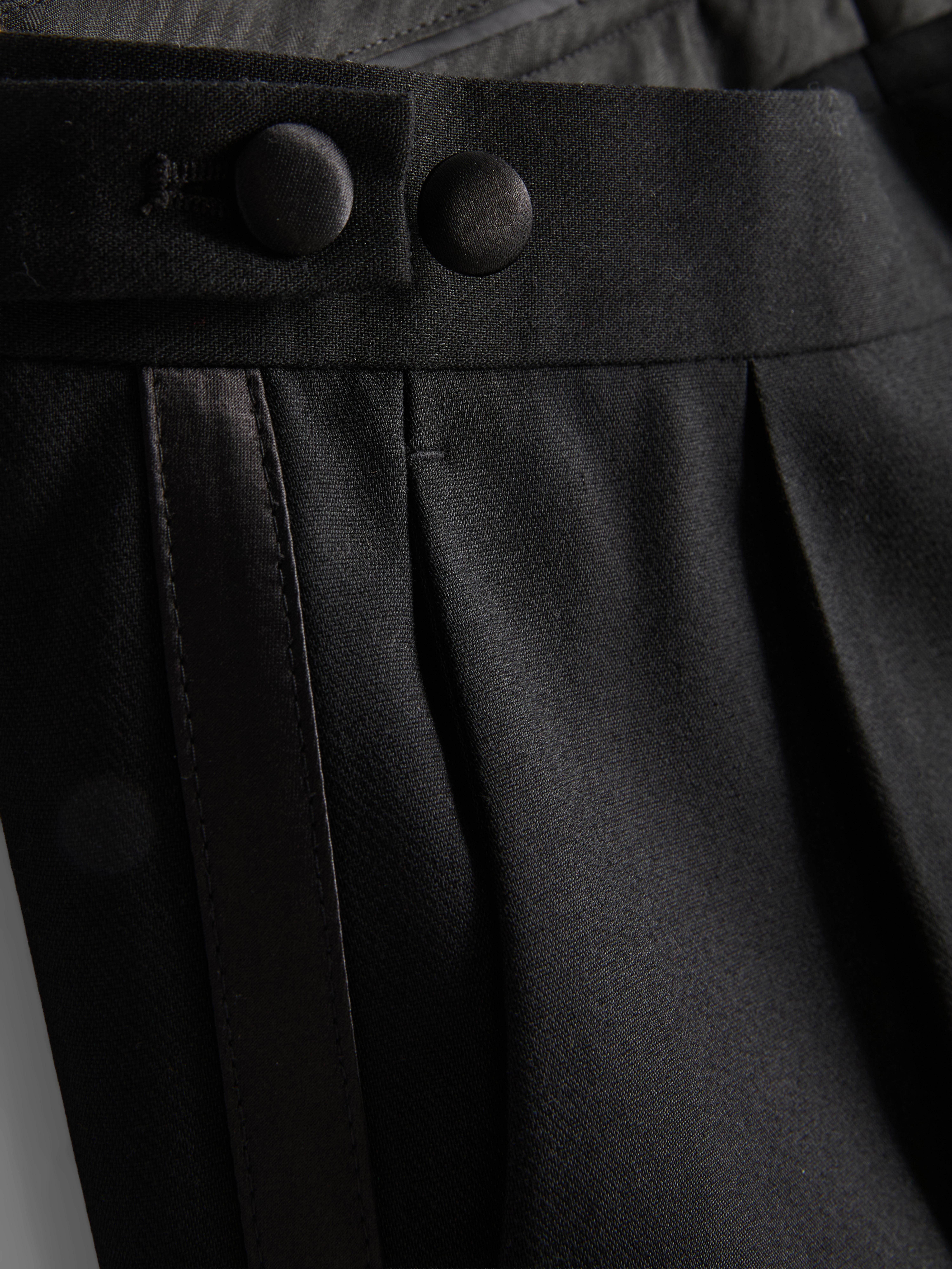 Regular Fit Pleat Front Tuxedo Trousers