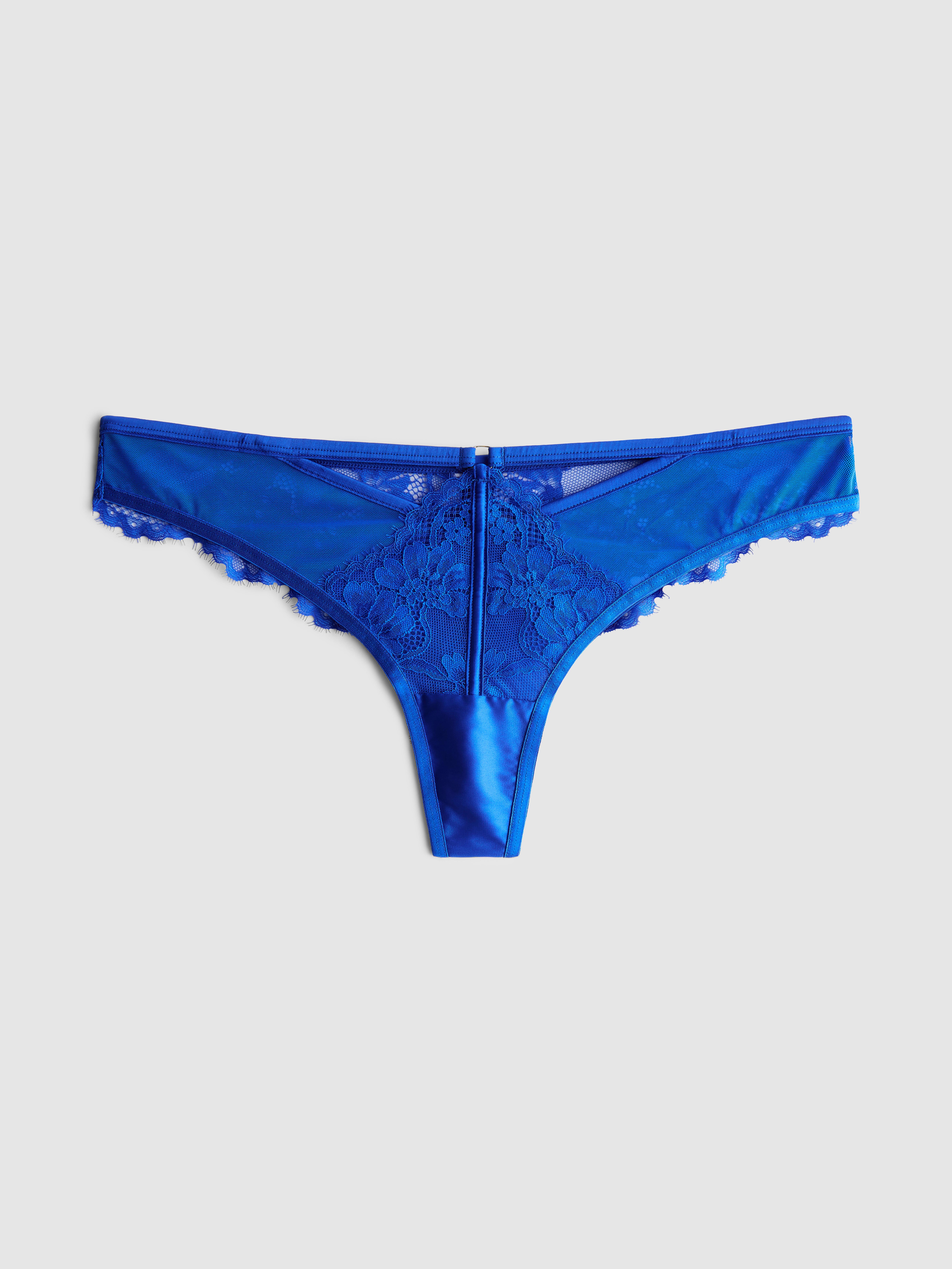 Blue Dolly Lace Thong