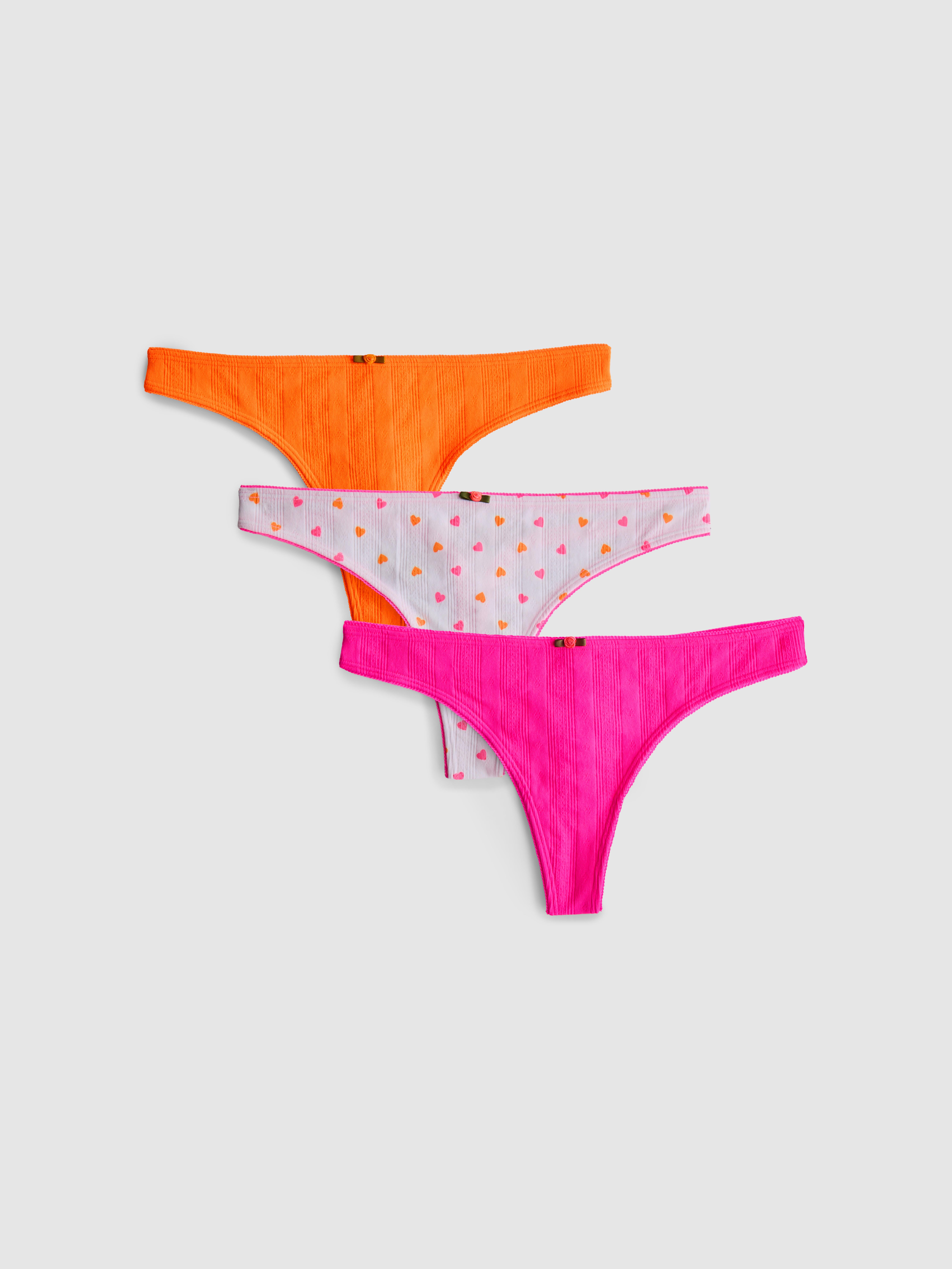 3pk Seamless Pointelle Thongs
