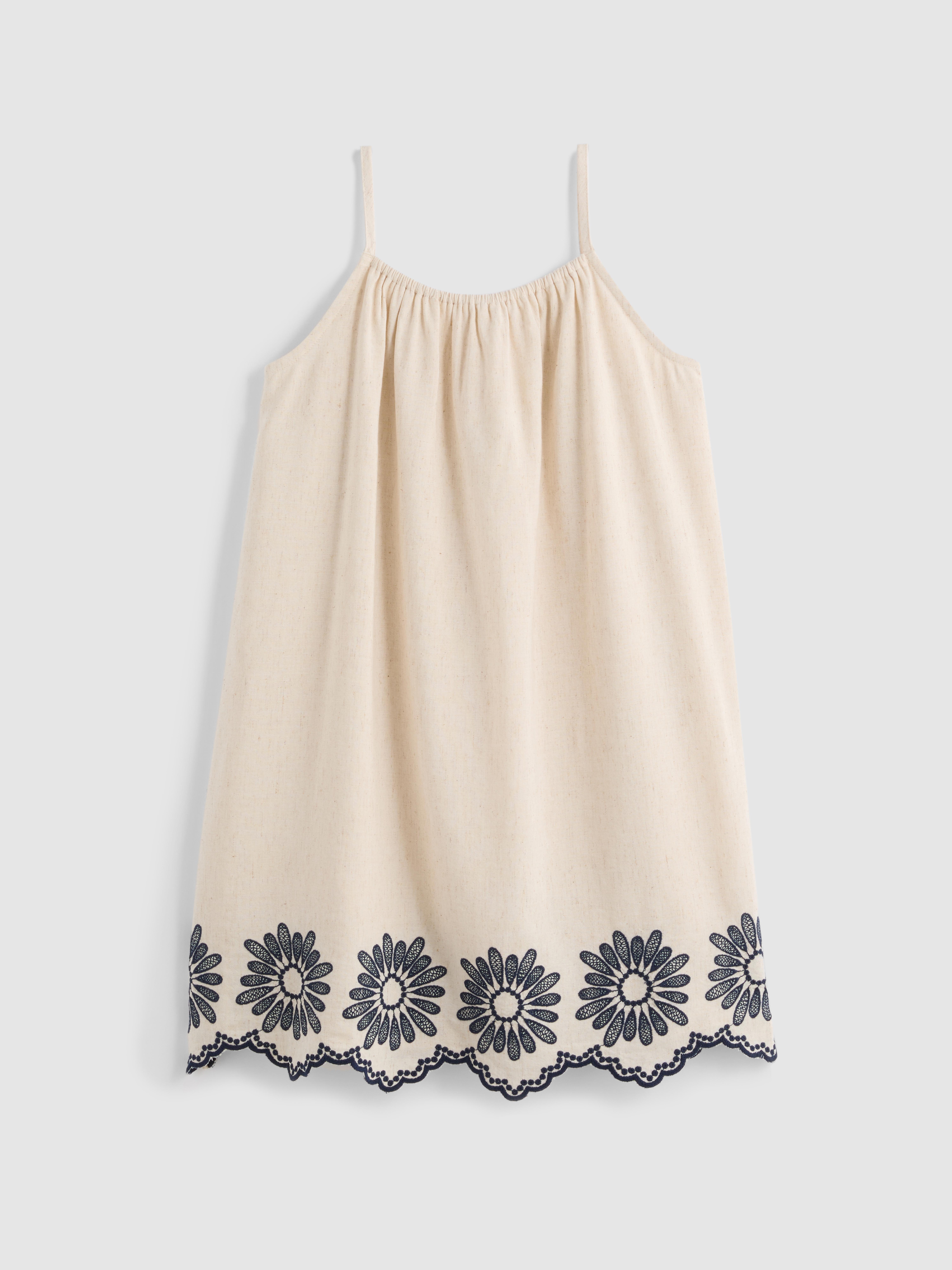 Girls Ivory 7-15yrs | Embroidered Cami Smock Dress | Primark