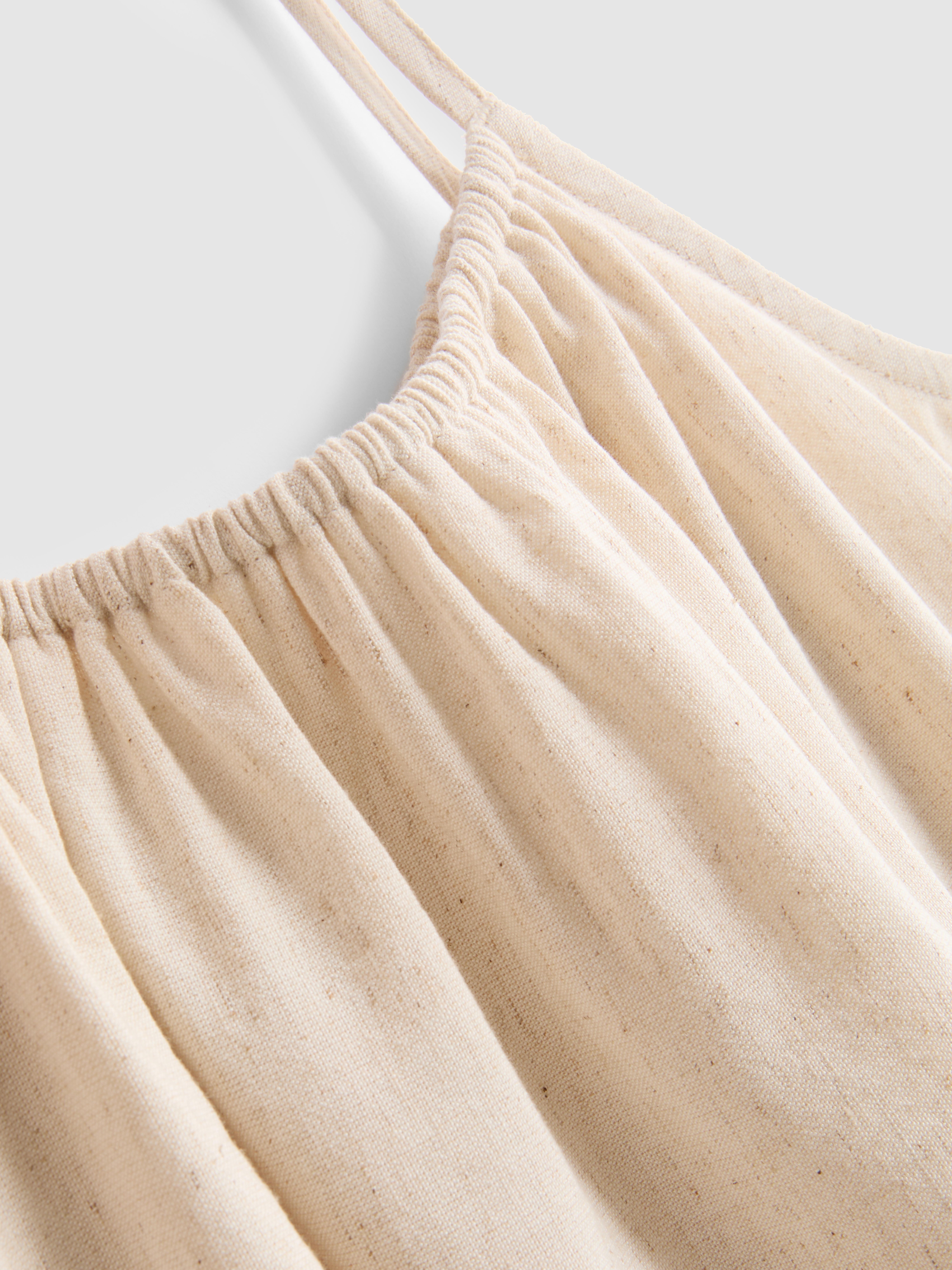 7-15 anos | Vestido franzido top alças bordado