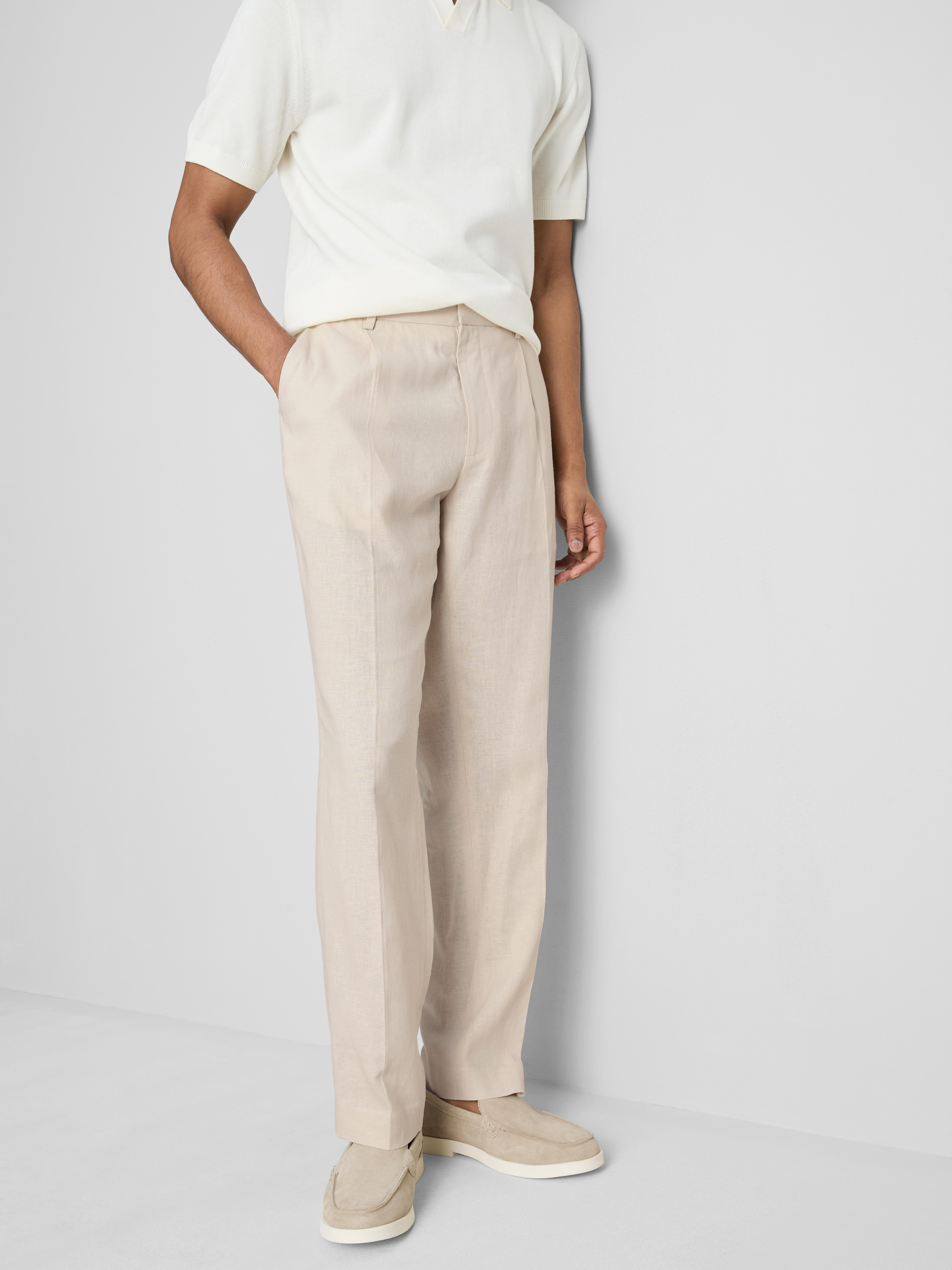 The Edit Slim Fit Linen Blend Suit Pants