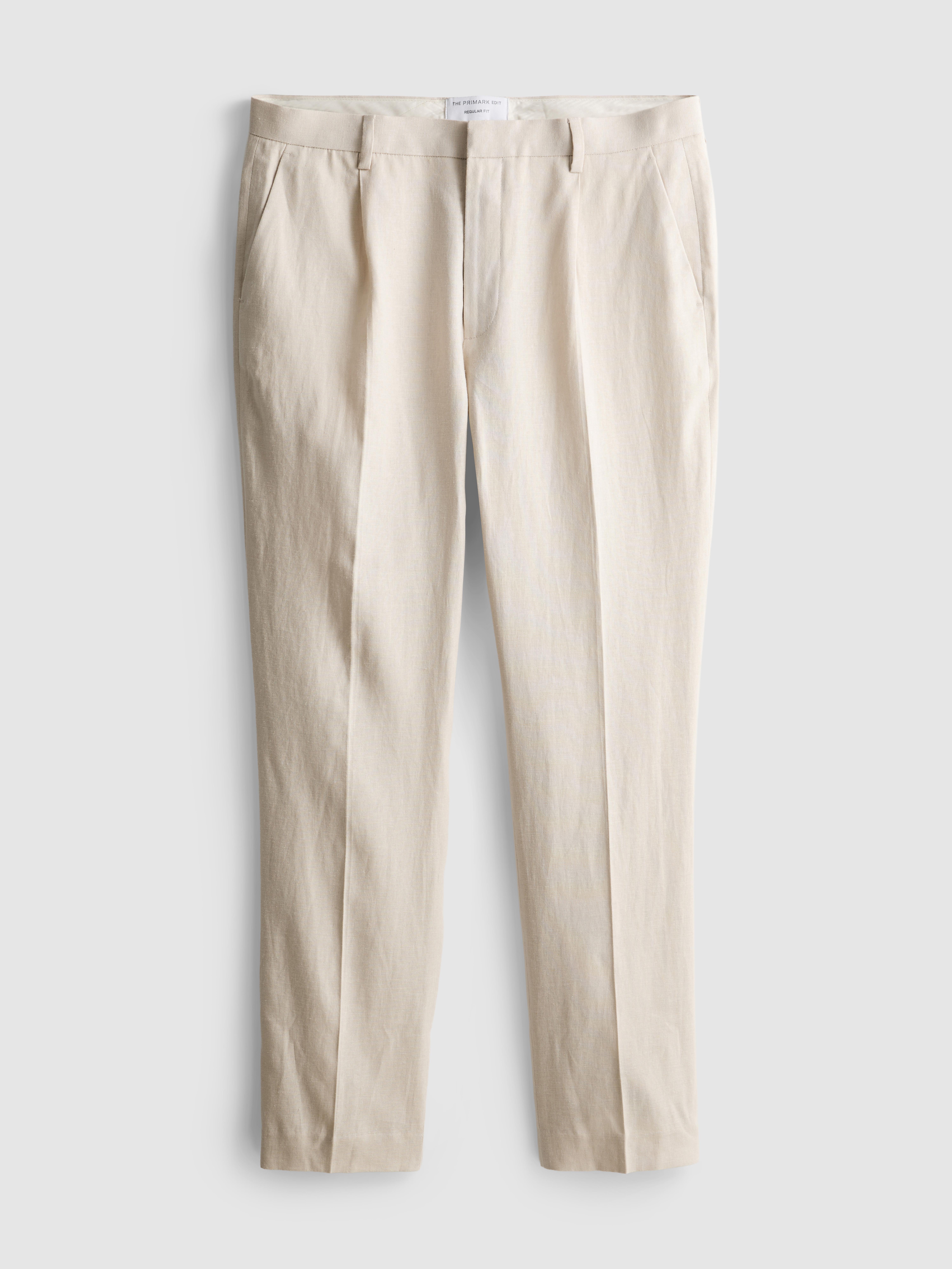 The Edit Slim Fit Linen Blend Suit Pants