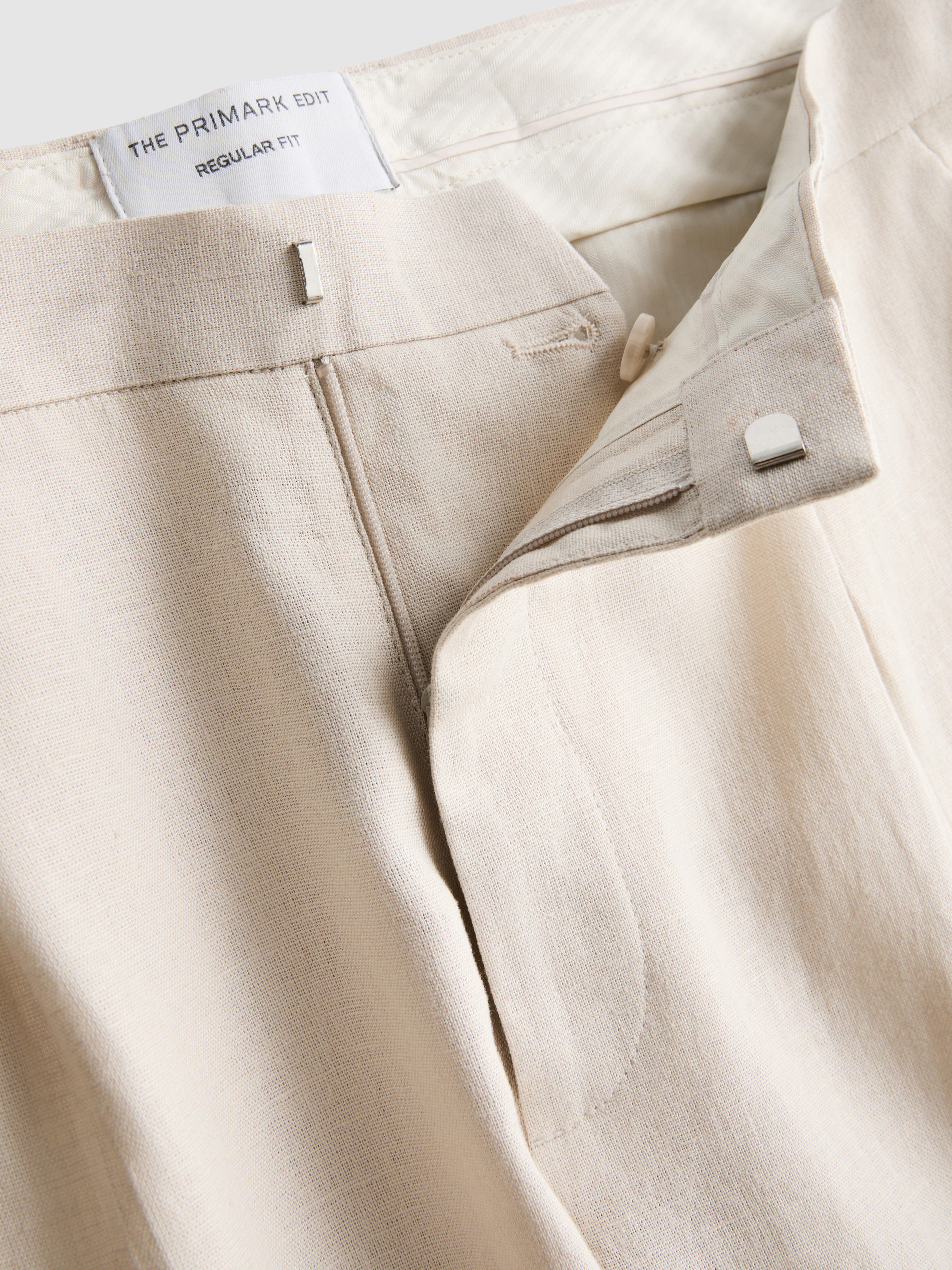 The Edit Slim Fit Linen Blend Suit Pants