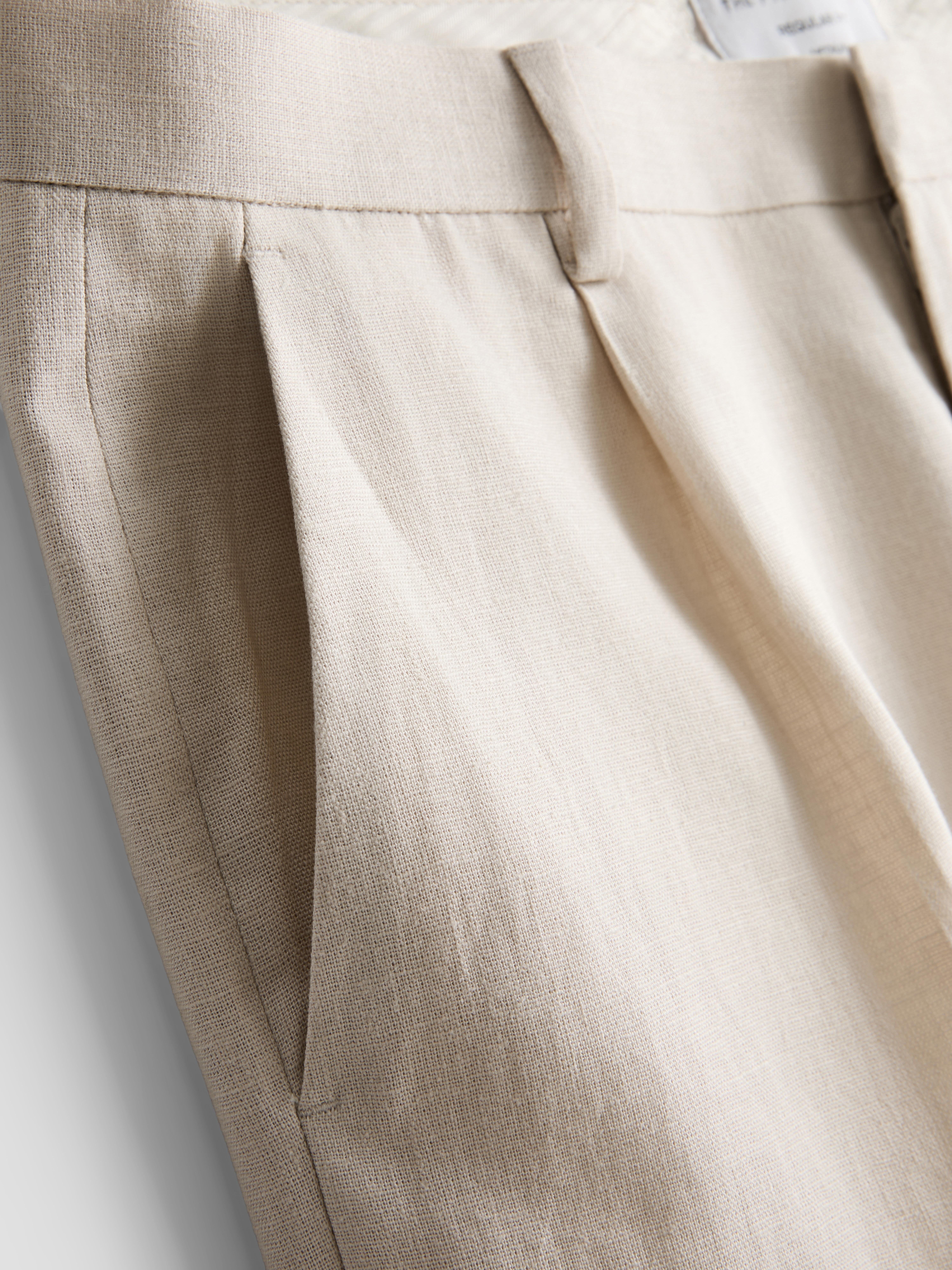 The Edit Slim Fit Linen Blend Suit Pants