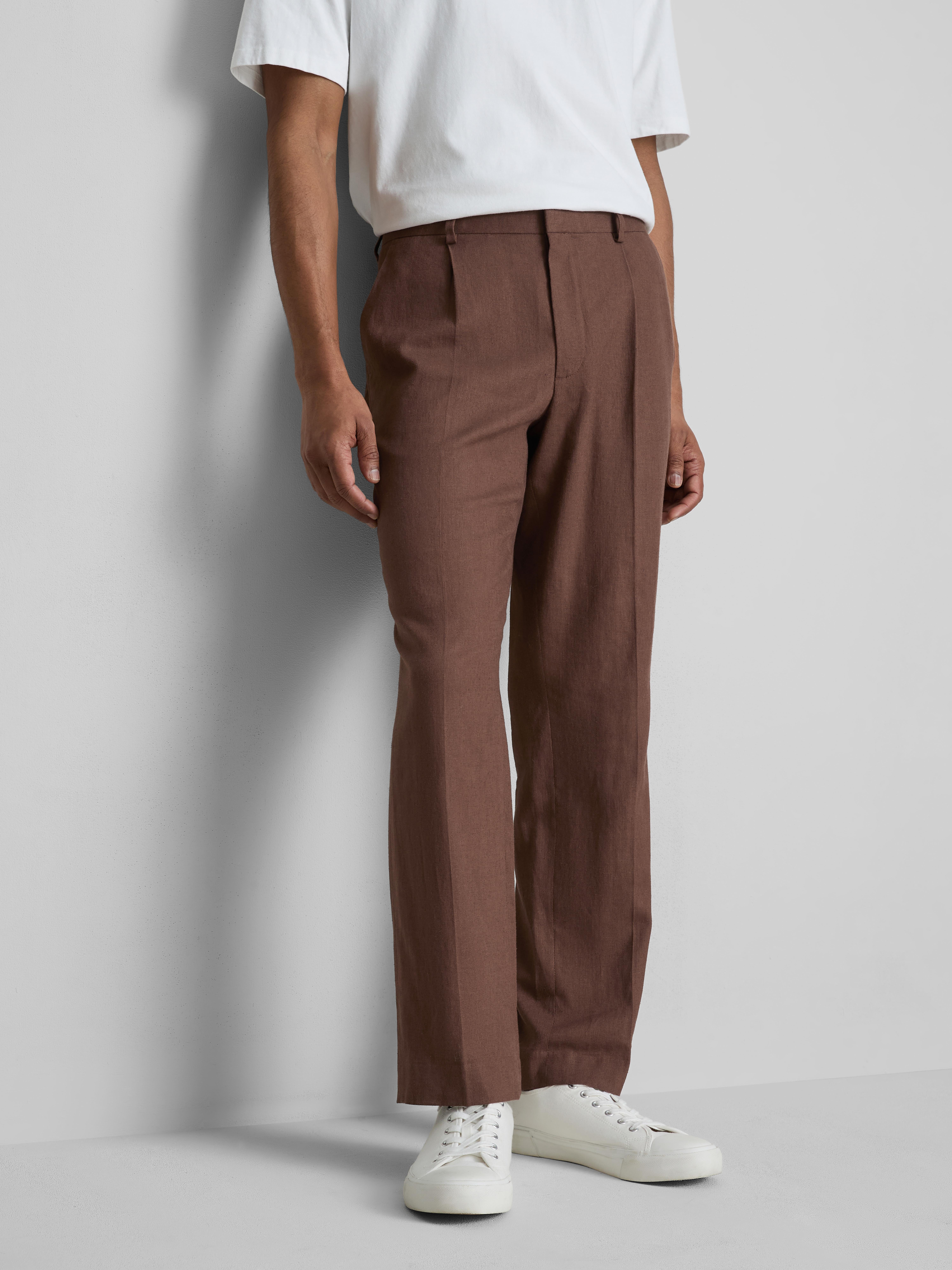 The Edit Slim Fit Linen Blend Suit Pants