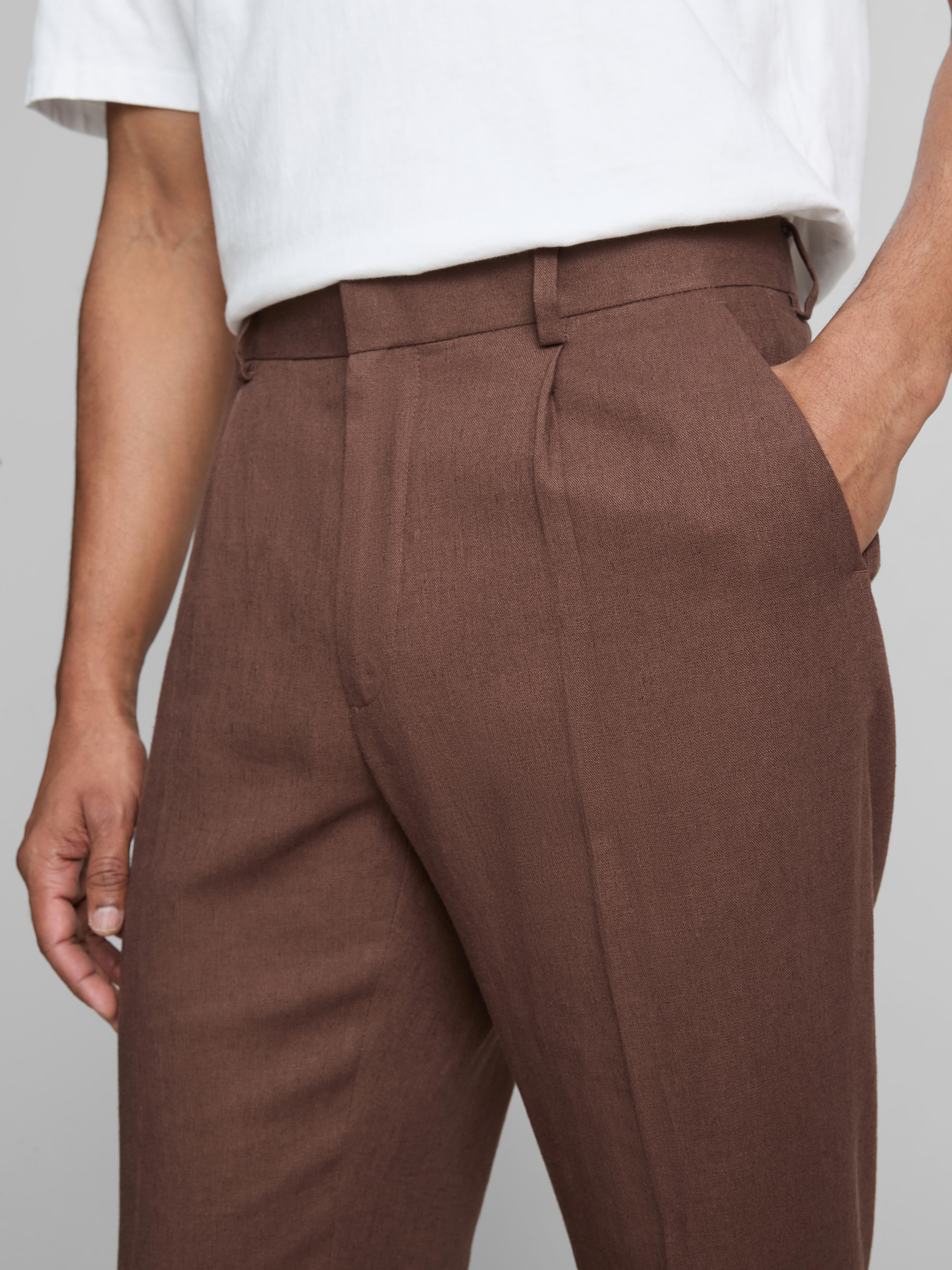 The Edit Slim Fit Linen Blend Suit Pants
