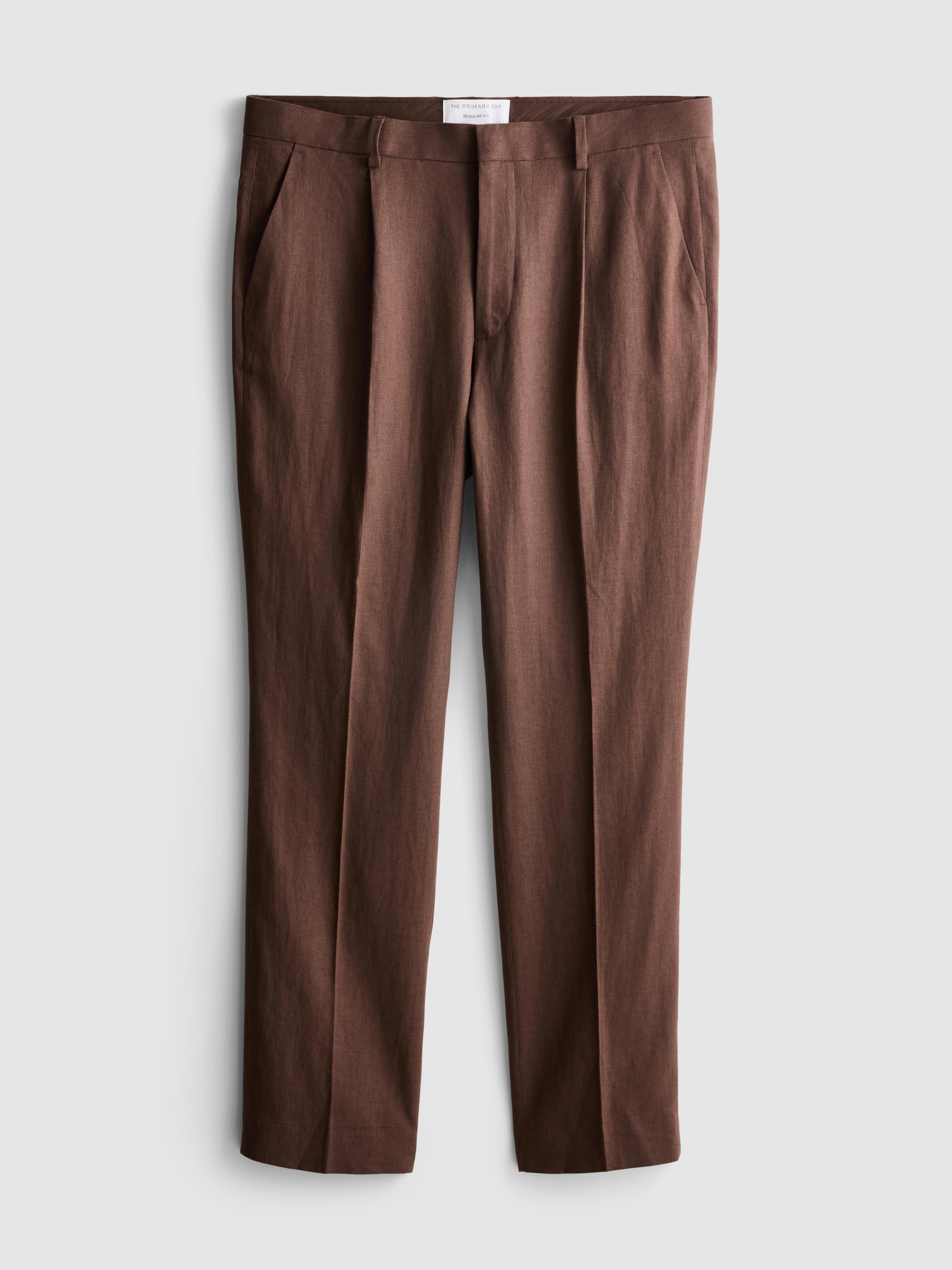 The Edit Slim Fit Linen Blend Suit Pants