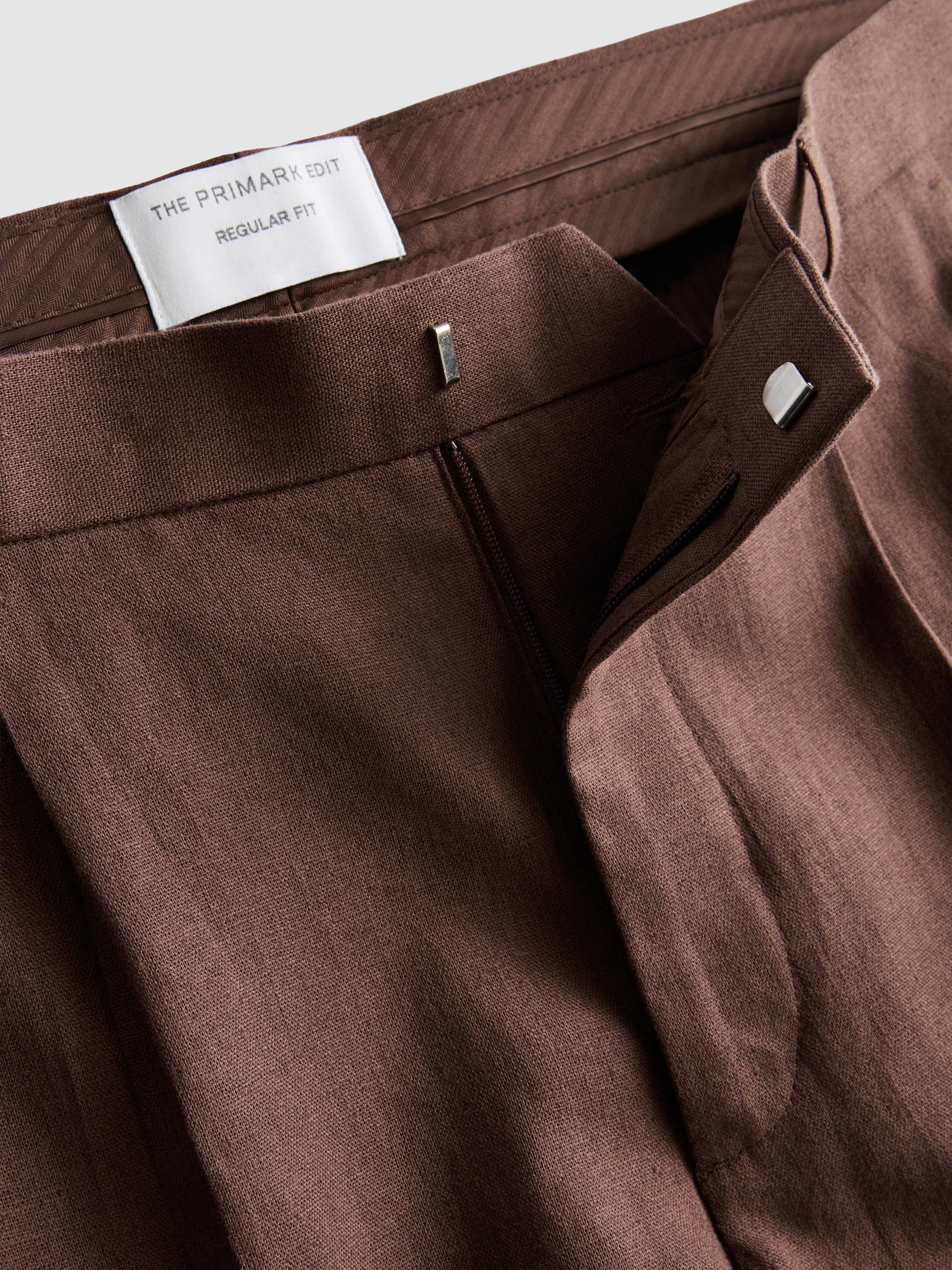 The Edit Slim Fit Linen Blend Suit Pants