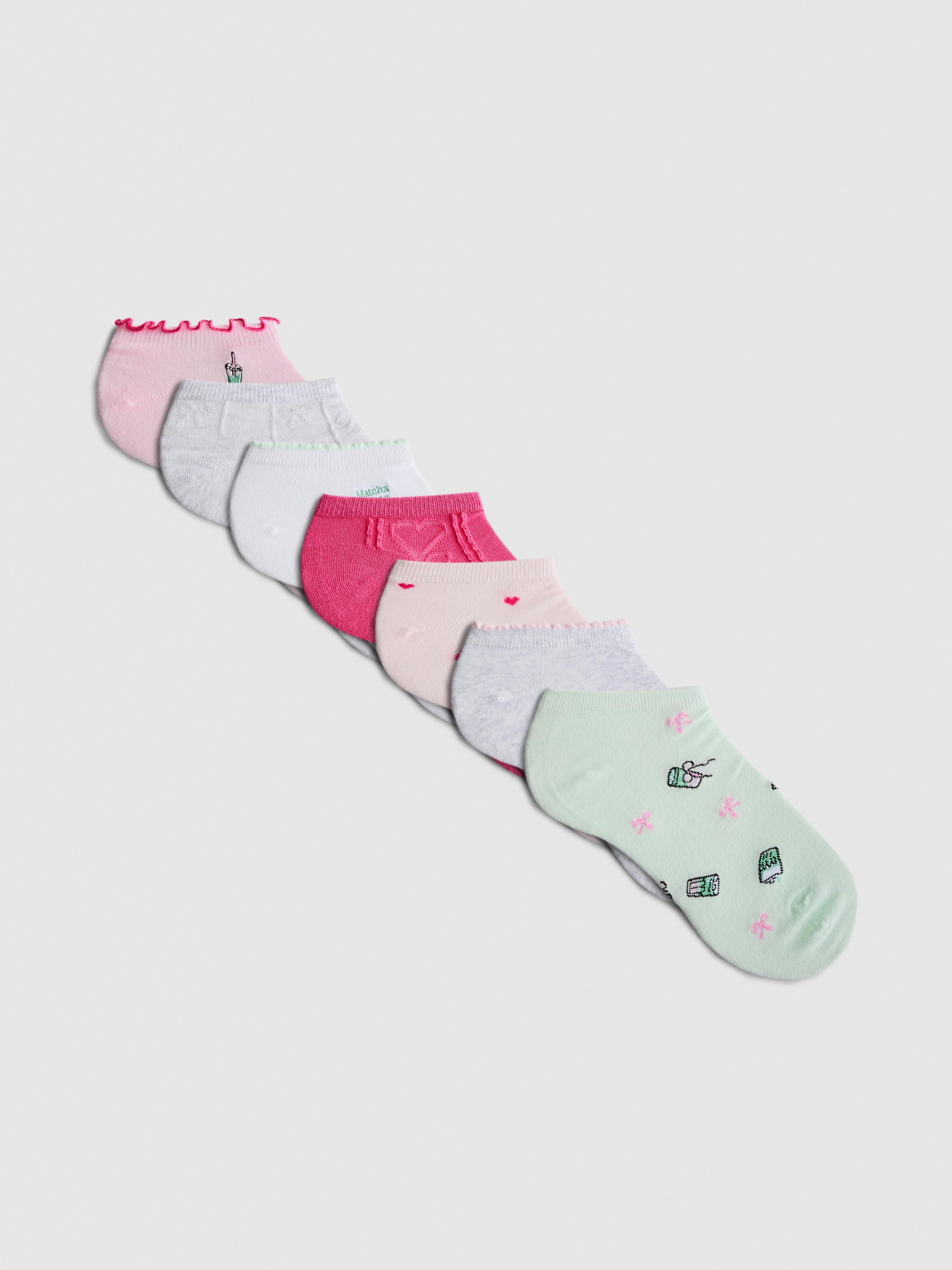 Lot de 7 chaussettes invisibles à motifs