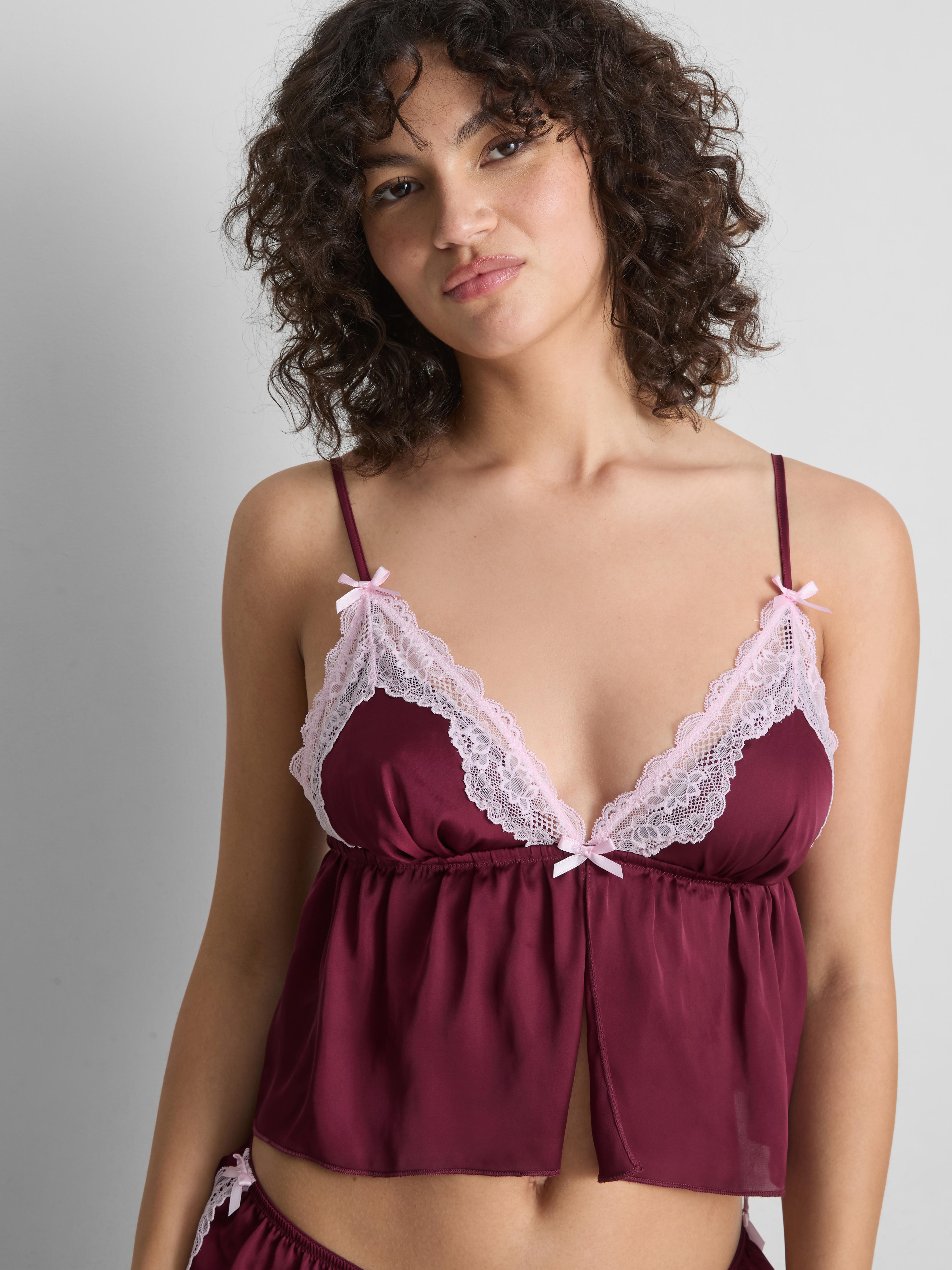 Lace-Trim Contrast Bralette