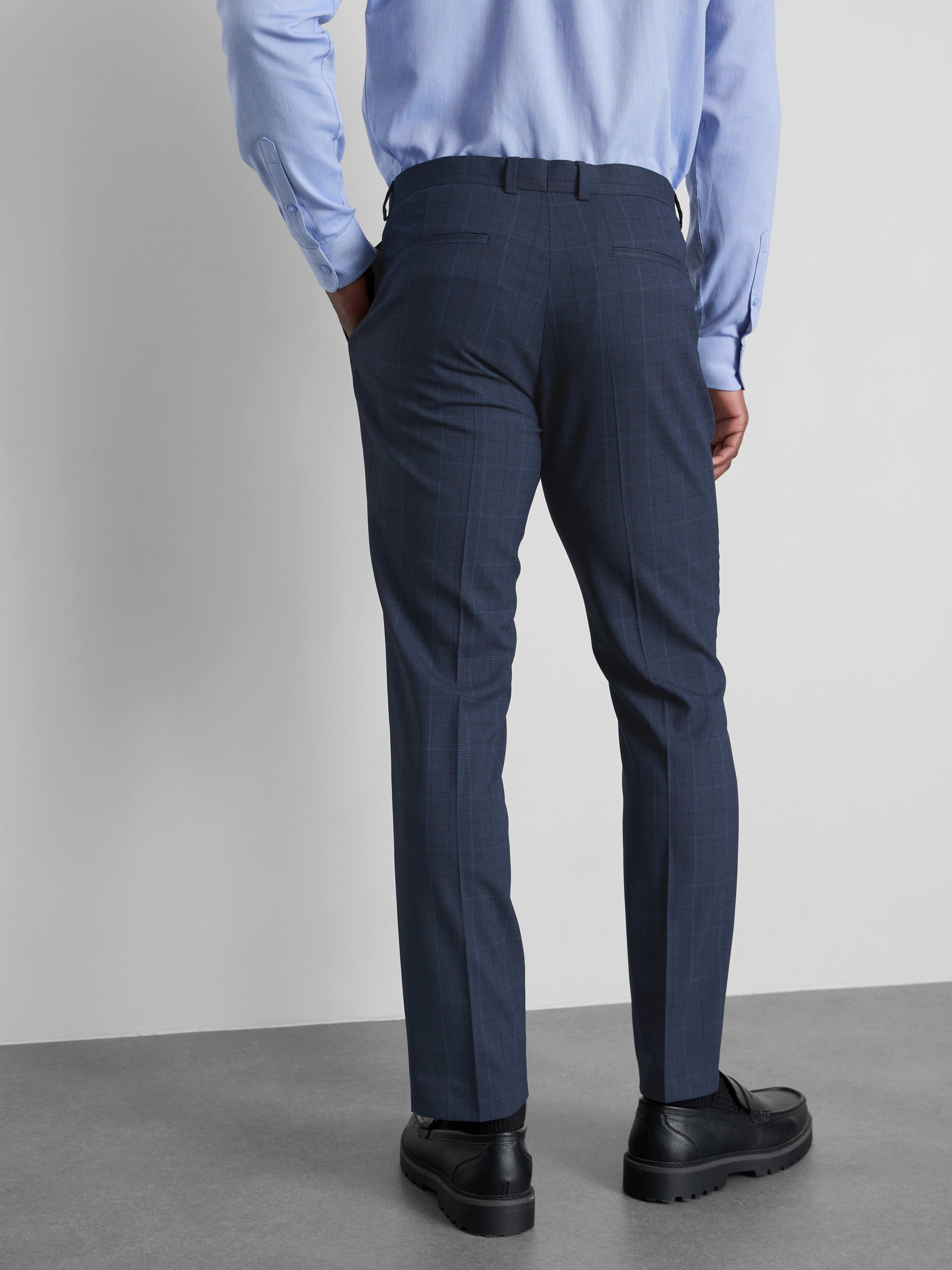 Slim Fit Check Suit Trousers