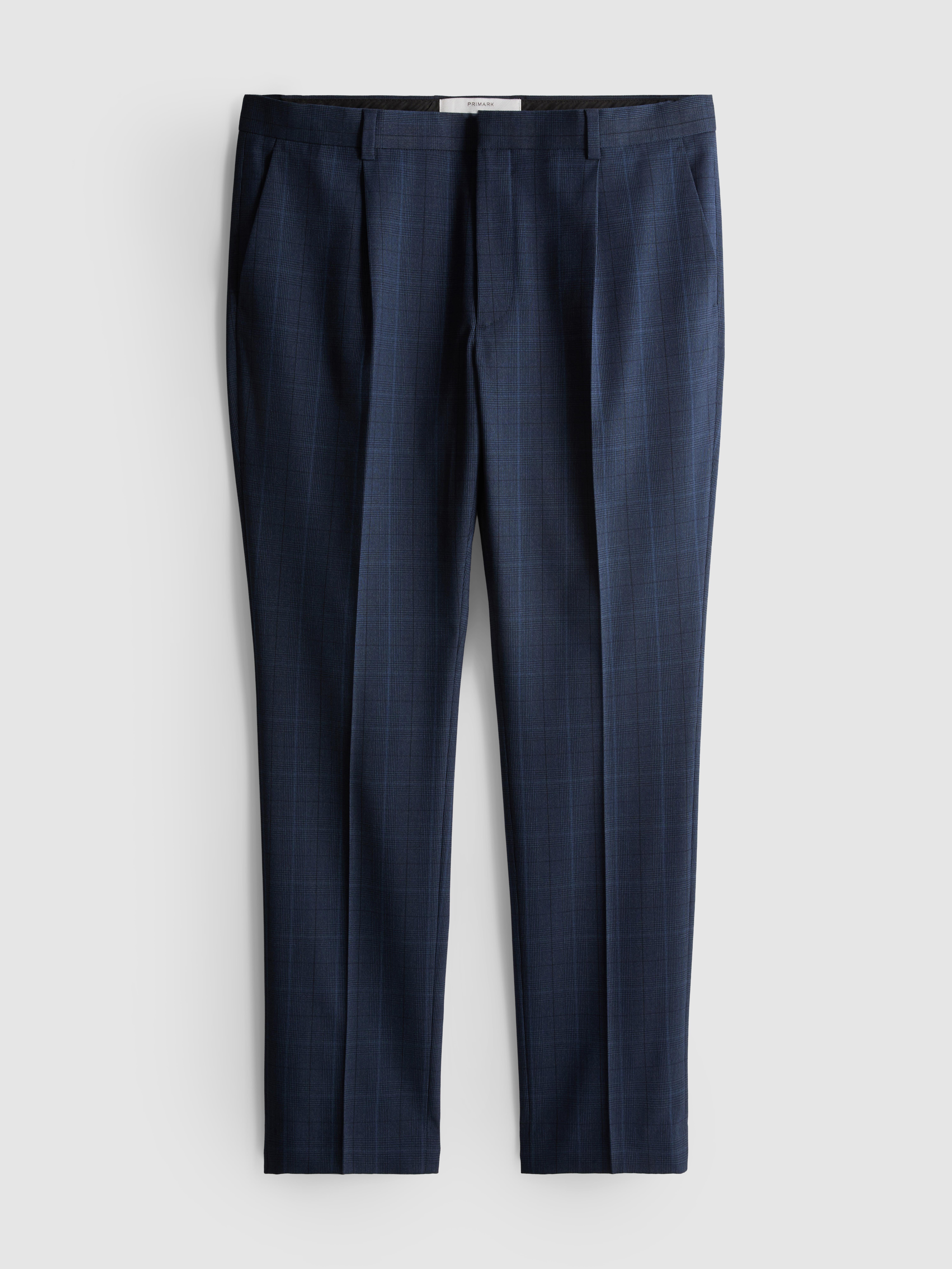 Slim Fit Check Suit Trousers