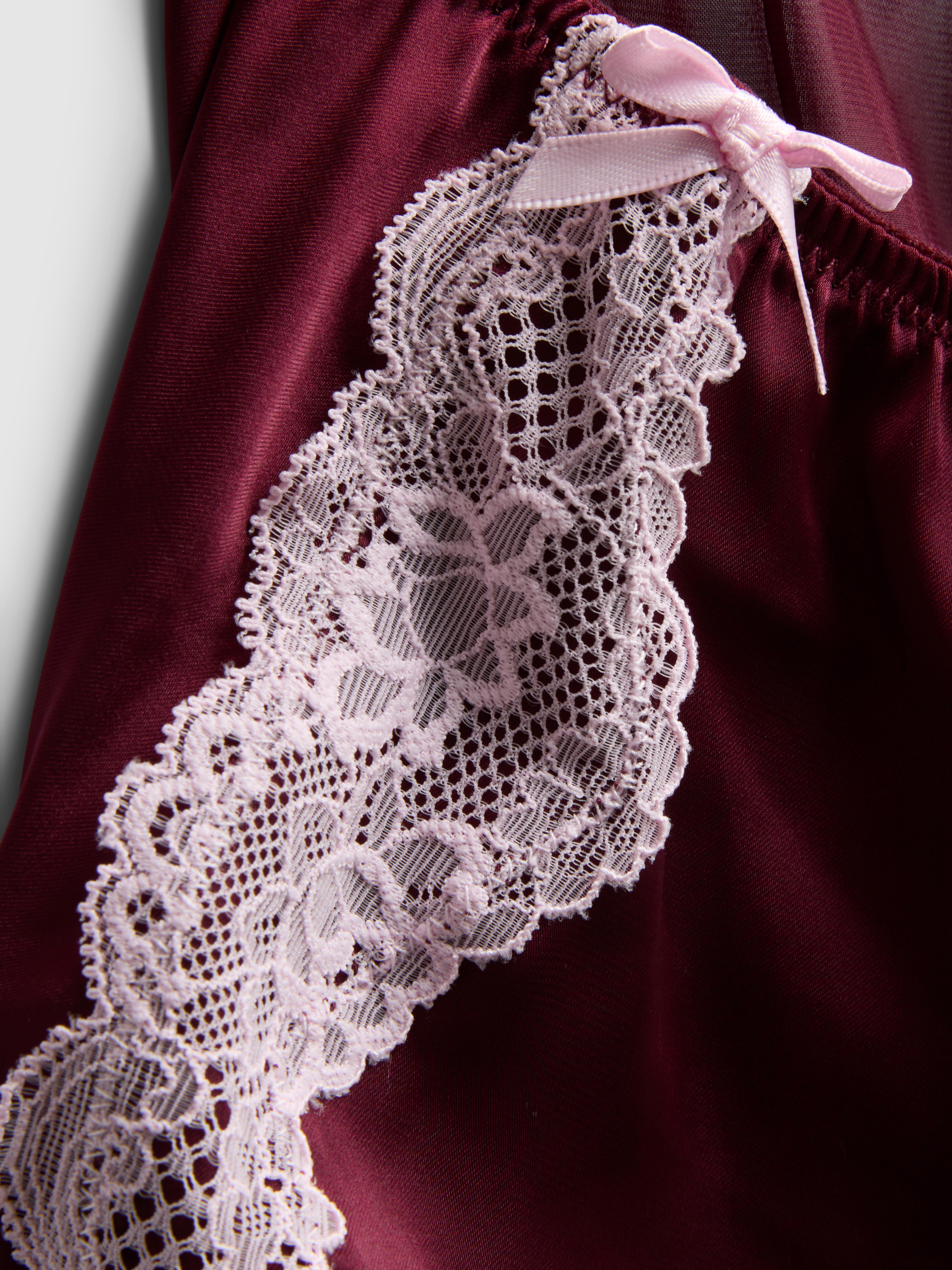 Lace-Trim Contrast French Underwear