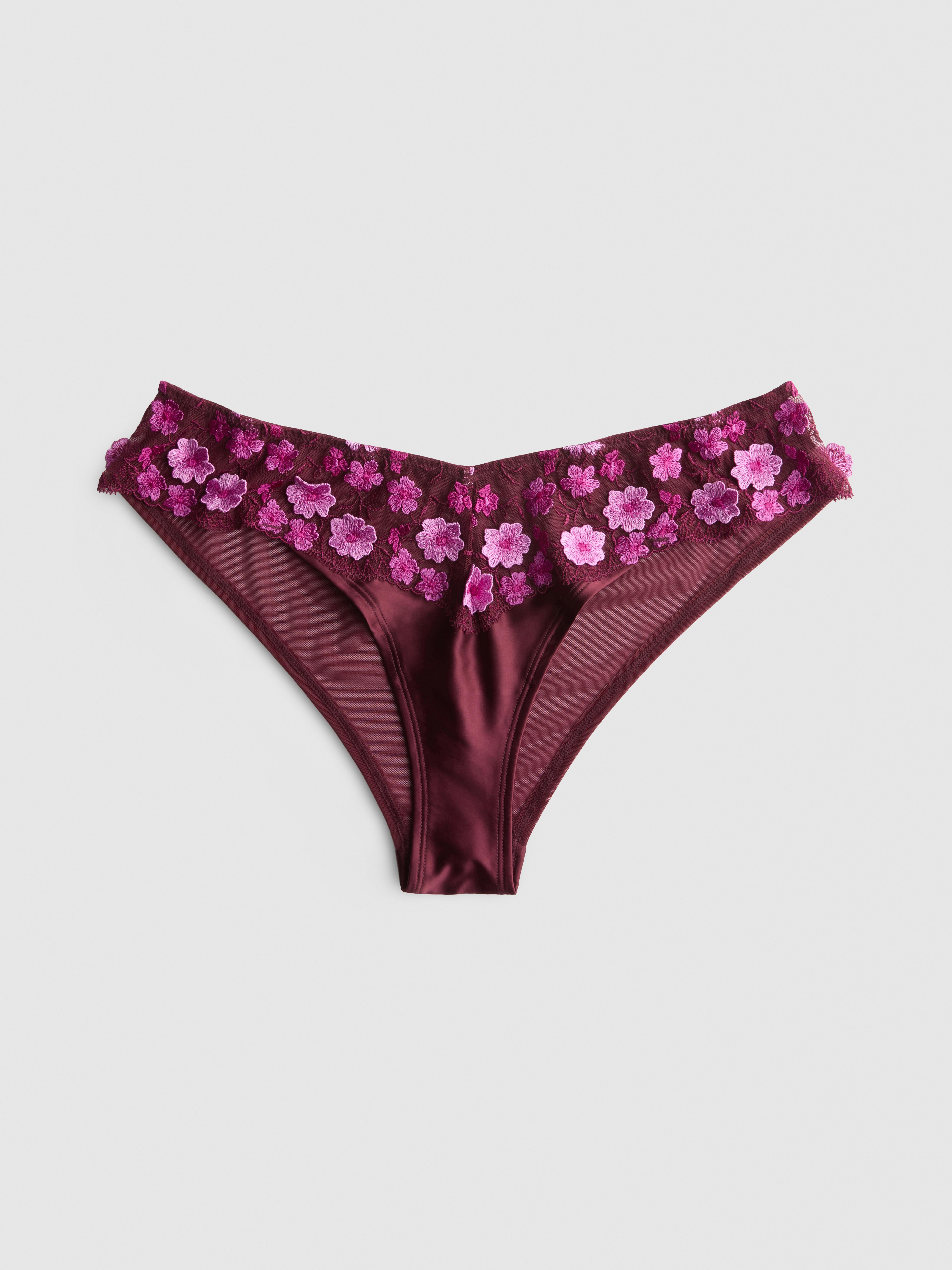 Floral Embroidered Brazilian Briefs