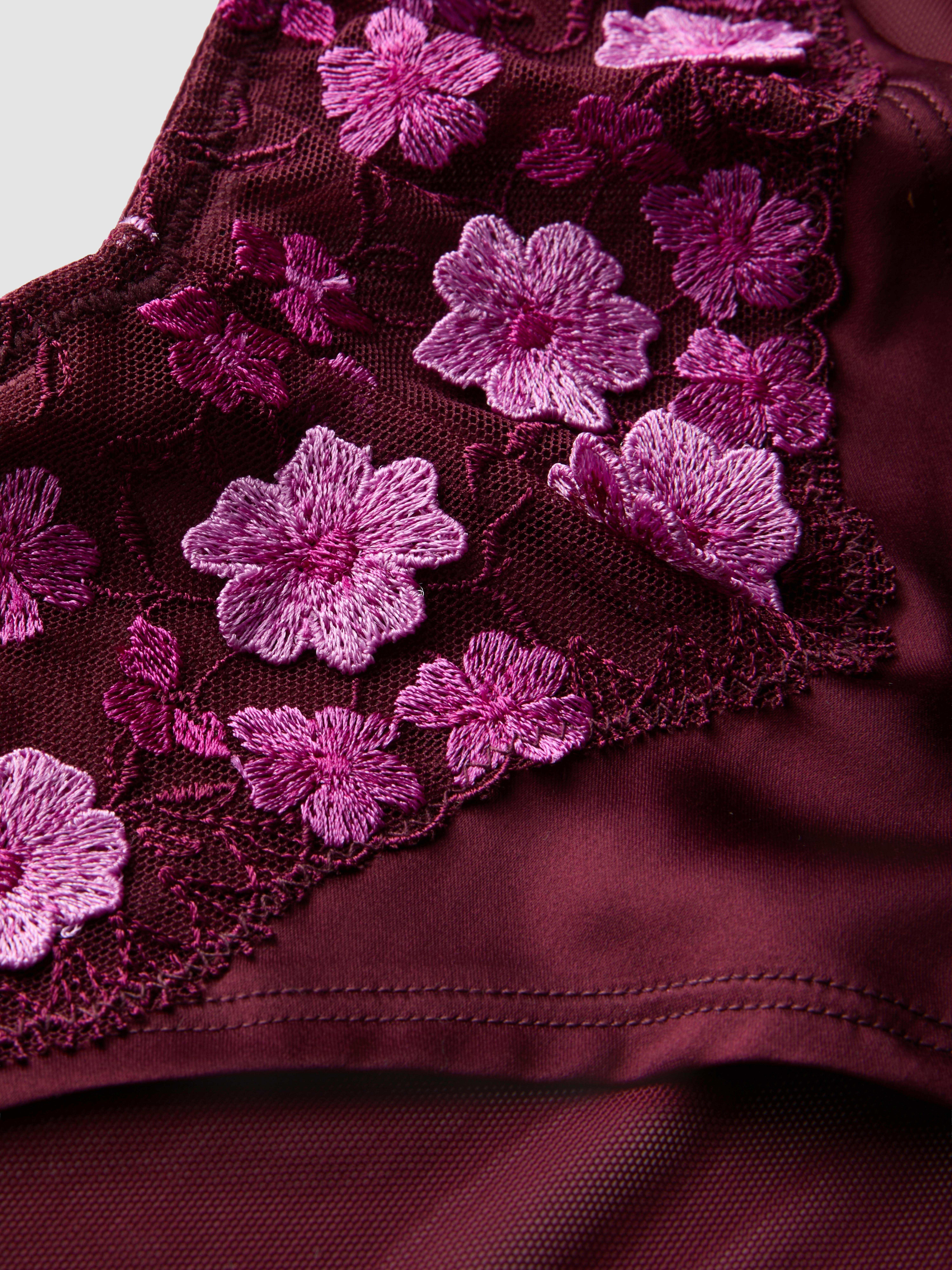 Floral Embroidered Brazilian Briefs