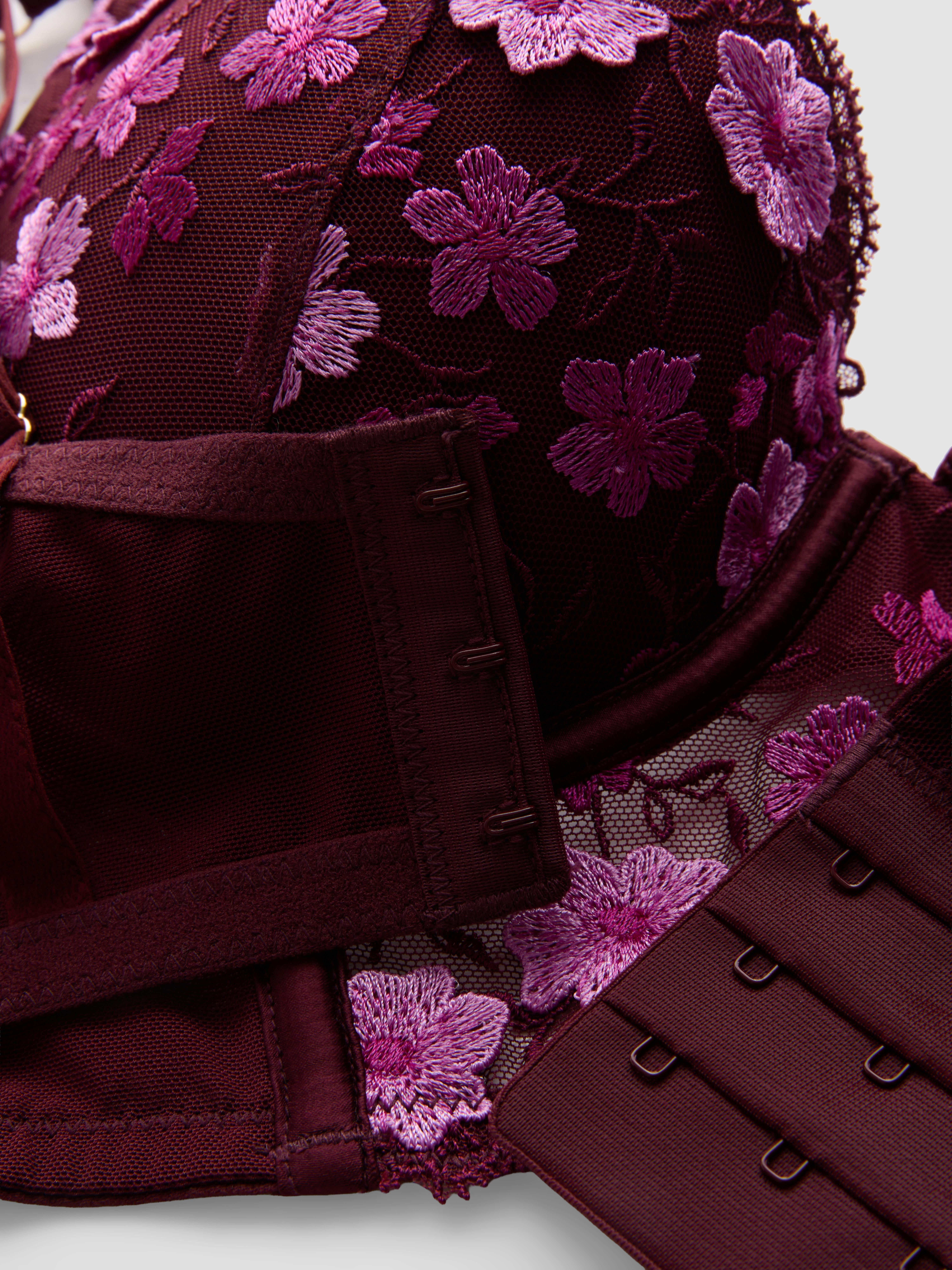 Floral Embroidered Longline Bra